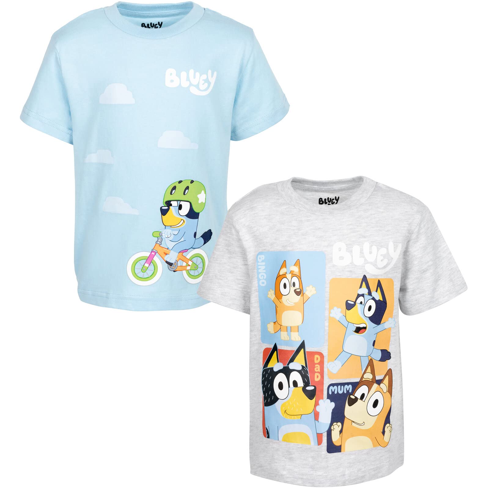 Foto 2 pulgar | Pack De 2 Camisetas Bluey Bingo Dad Little Boys, Color Azul/gris, Talla 6 - Venta Internacional.