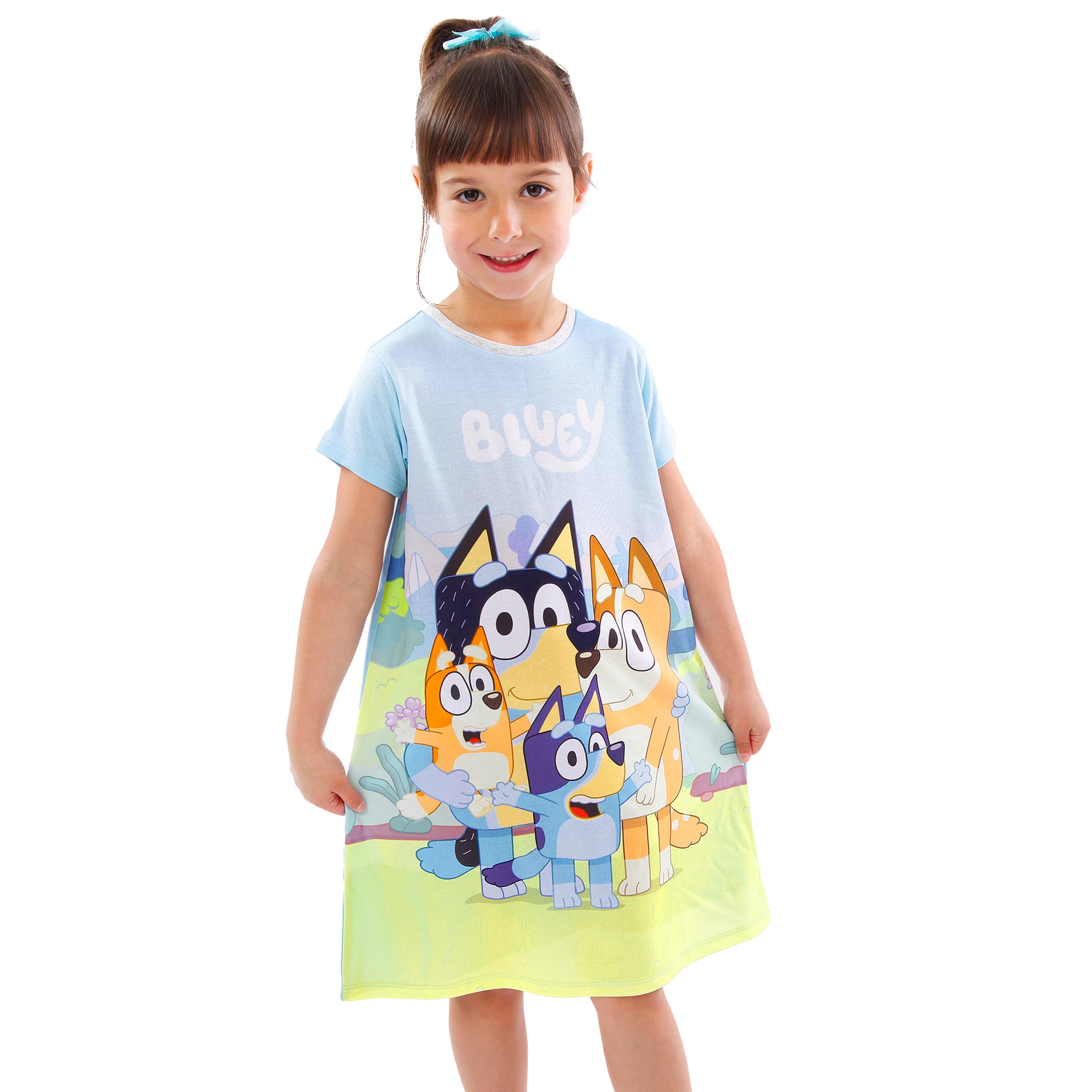 Foto 2 | Camisón Bluey De Manga Corta Para Niñas Multicolor, Talla 7 - Venta Internacional.