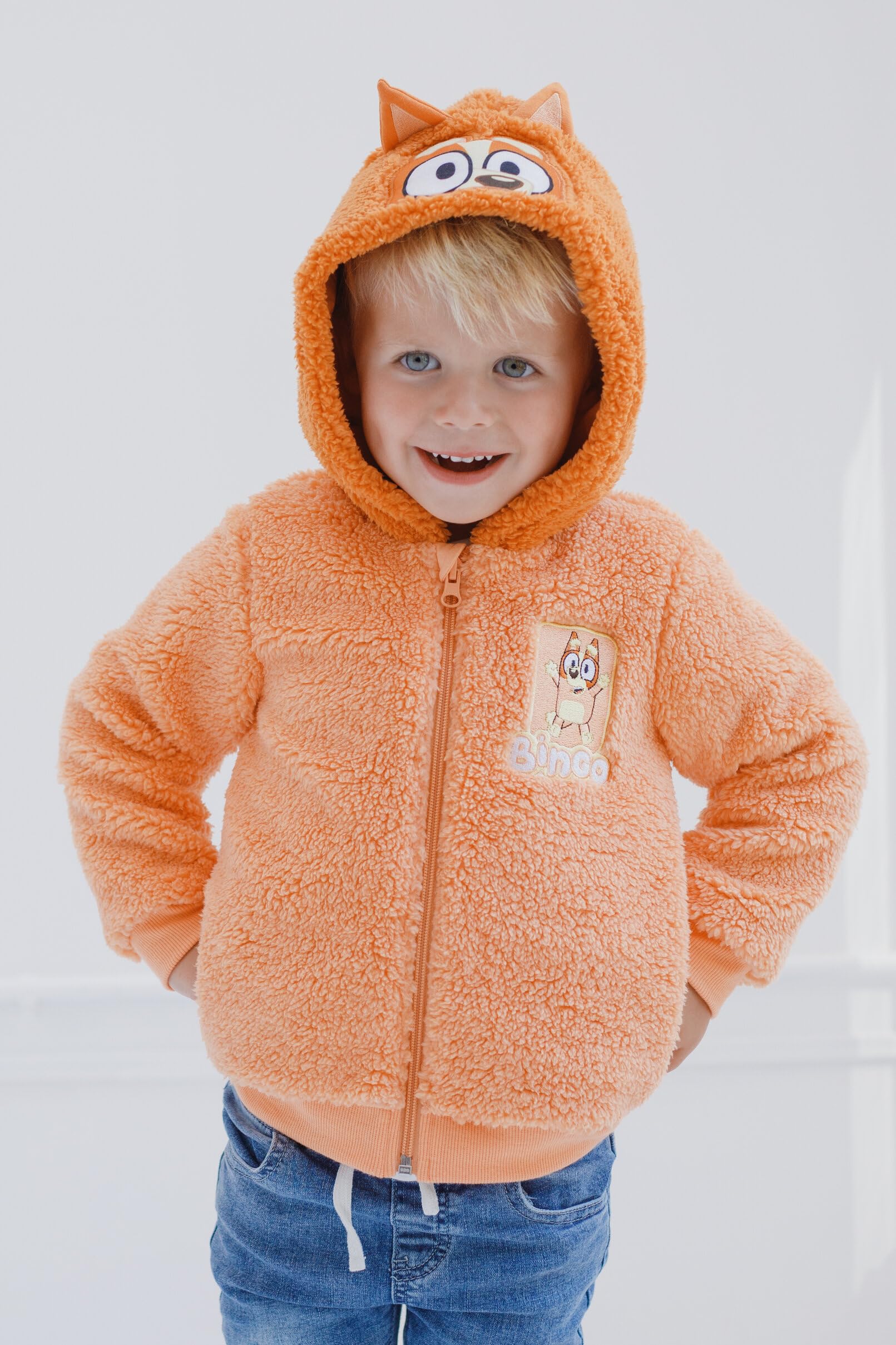Foto 3 pulgar | Sudadera Con Capucha Bluey Bingo Para Niños Pequeños, Acogedora, Sherpa, Con Cremallera, Naranja, 5t - Venta Intern