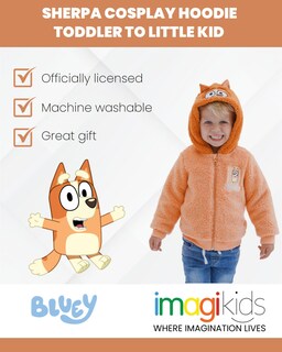 Foto 3 | Sudadera Con Capucha Bluey Bingo Para Niños Pequeños, Acogedora, Sherpa, Con Cremallera, Naranja, 5t - Venta Intern