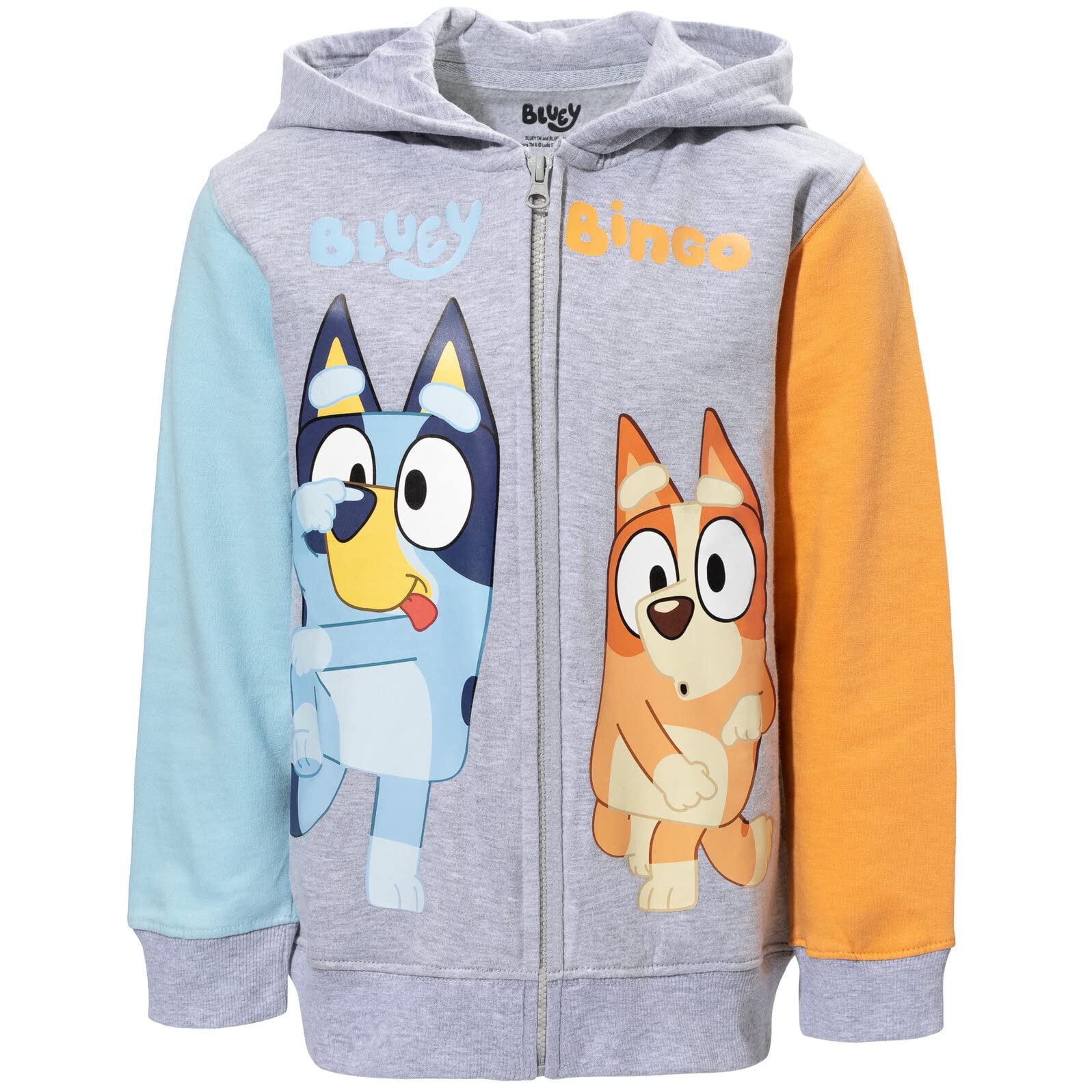 Foto 1 | Sudadera Con Capucha Bluey & Bingo, Forro Polar, Con Cremallera, Raglán, Gris Para Niños 2t - Venta Internacional.