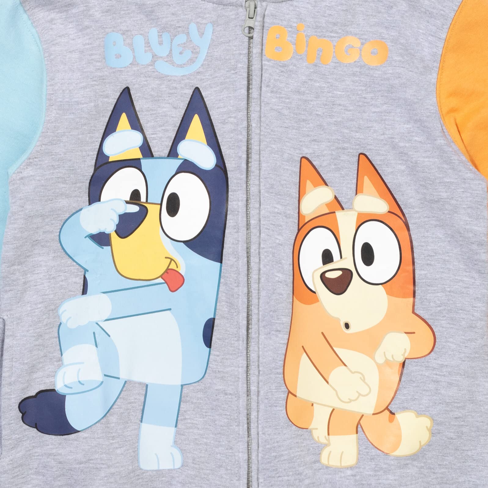 Foto 4 | Sudadera Con Capucha Bluey & Bingo, Forro Polar, Con Cremallera, Raglán, Gris Para Niños 2t - Venta Internacional.