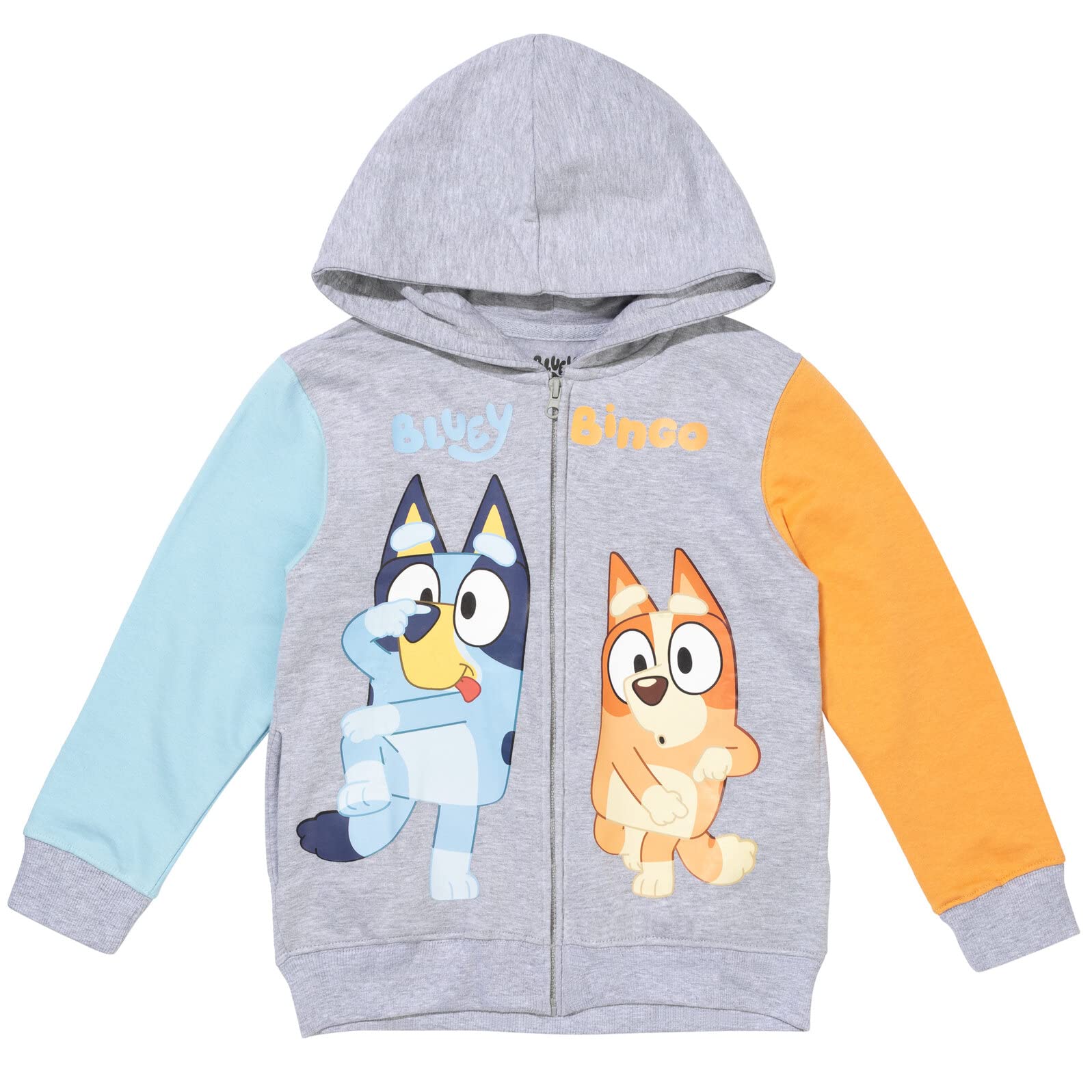 Foto 5 | Sudadera Con Capucha Bluey & Bingo, Forro Polar, Con Cremallera, Raglán, Gris Para Niños 2t - Venta Internacional.