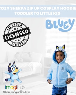Foto 2 | Sudadera Con Capucha Bluey Cozy Sherpa Con Cremallera Para Cosplay Para Niños Pequeños 3t, Azul - Venta Internacional.
