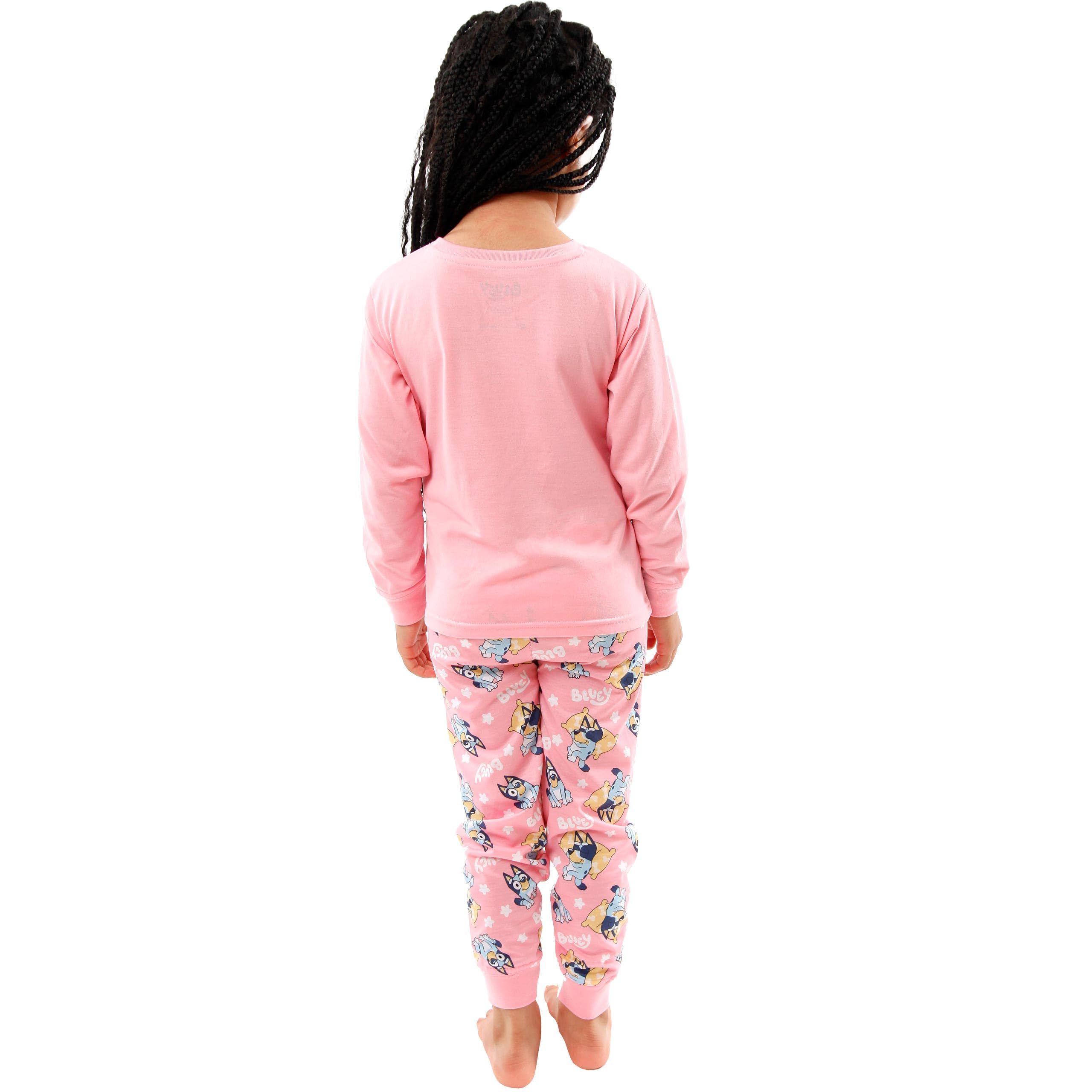 Foto 5 pulgar | Pijama Bluey Night Night De Manga Larga Para Niñas Rosa De 4 Años - Venta Internacional.