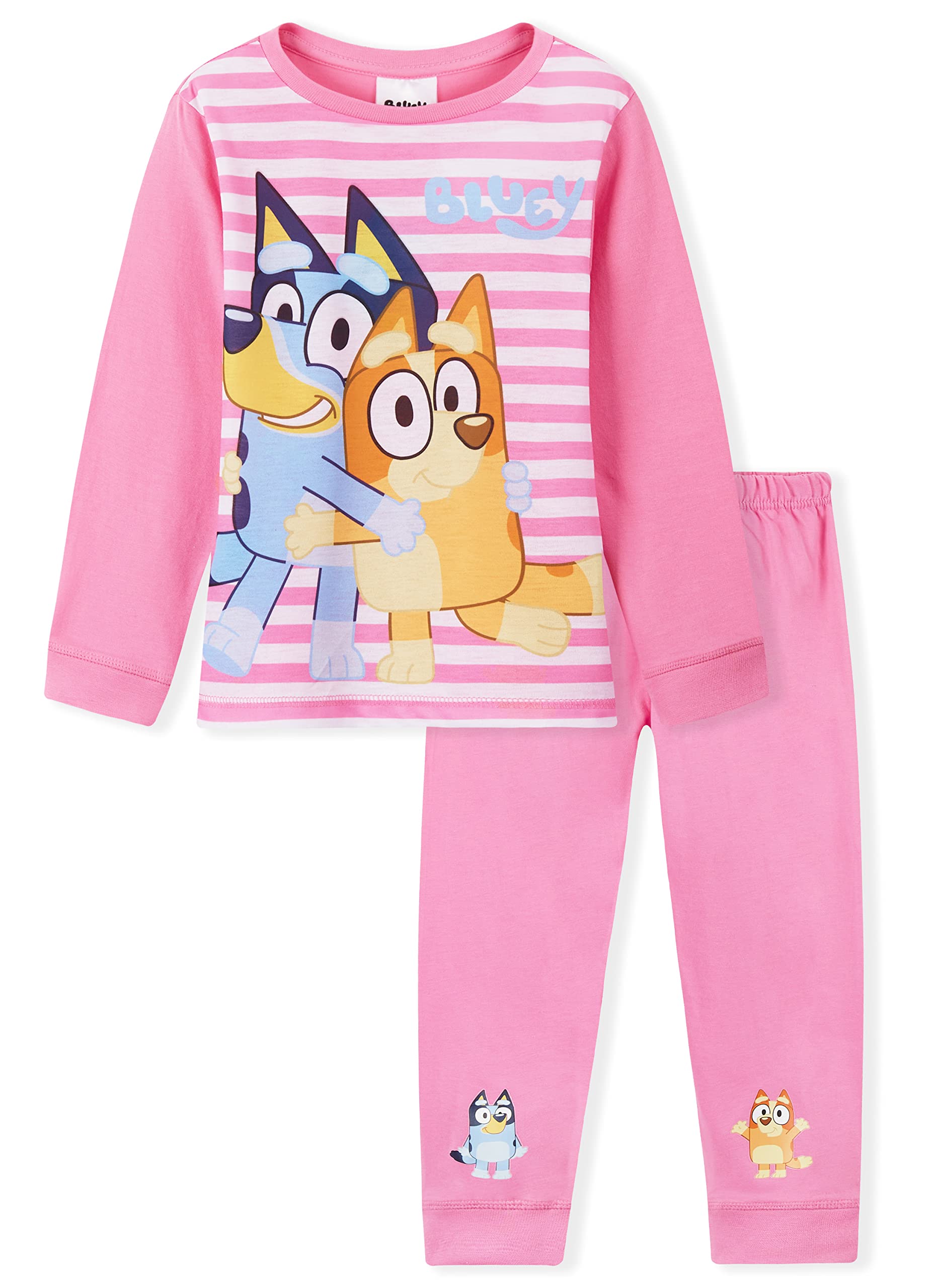 Foto 2 pulgar | Pijama Bluey Para Niñas De 4 A 5 Años, Manga Larga, Rosa, Parte Superior E Inferior - Venta Internacional.