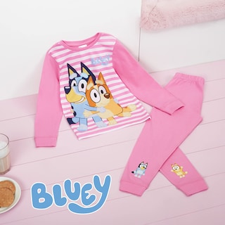 Foto 2 | Pijama Bluey Para Niñas De 4 A 5 Años, Manga Larga, Rosa, Parte Superior E Inferior - Venta Internacional.