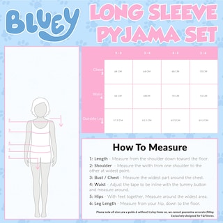 Foto 7 | Pijama Bluey Para Niñas De 4 A 5 Años, Manga Larga, Rosa, Parte Superior E Inferior - Venta Internacional.