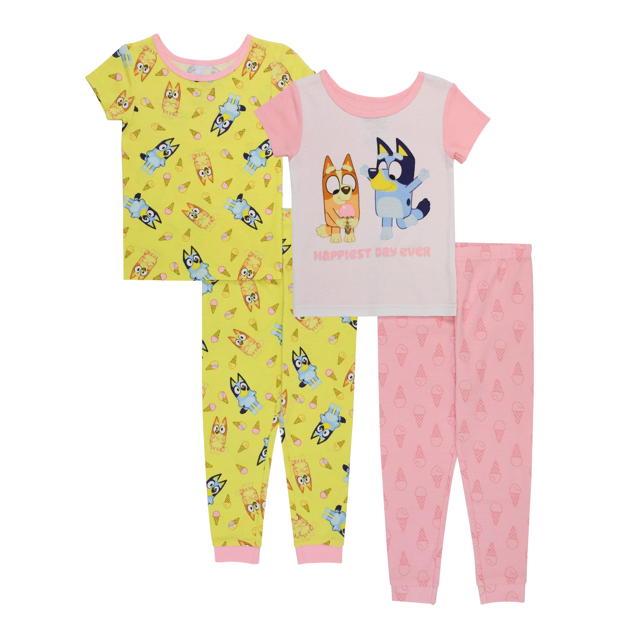 Foto 1 | Conjunto De Pijama Bluey Happy Day Para Niñas 4t, 100% Algodón, 4 Piezas - Venta Internacional.
