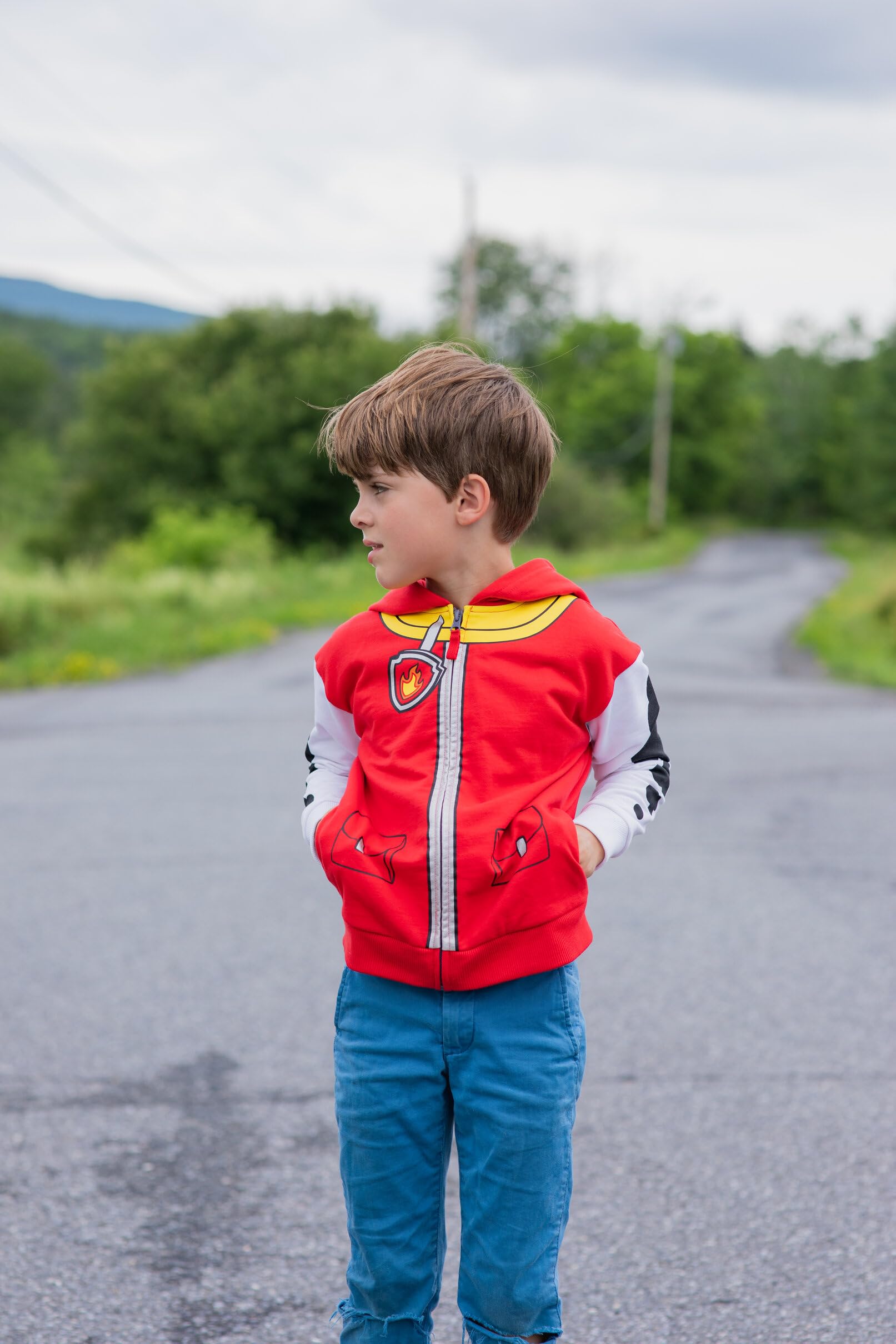 Foto 5 pulgar | Sudadera Con Capucha Paw Patrol Marshall De Forro Polar Con Cremallera Para Niños Pequeños - Venta Internacional.