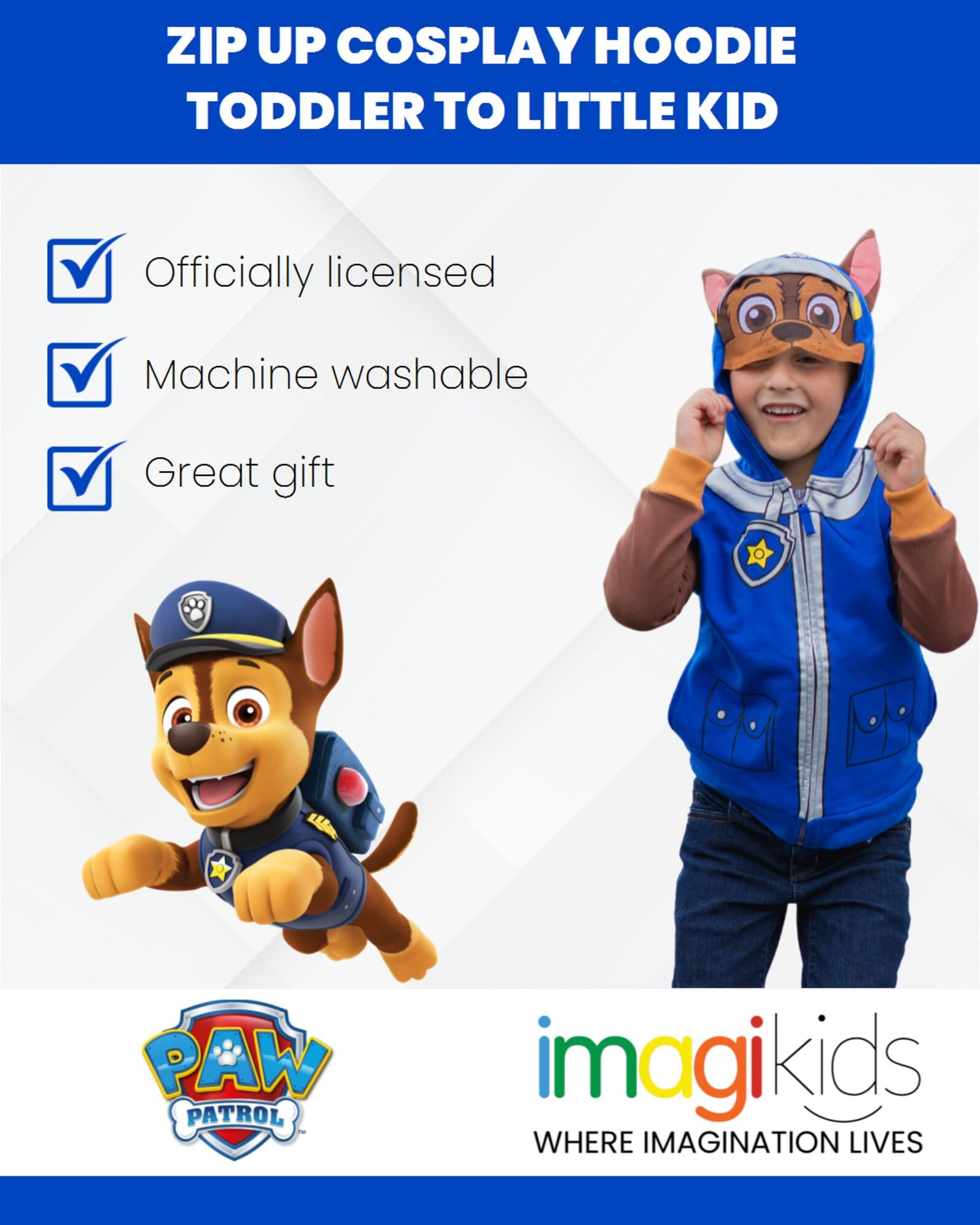 Foto 3 | Sudadera Con Capucha Paw Patrol Chase De Forro Polar Para Niños De 6 Años - Venta Internacional.