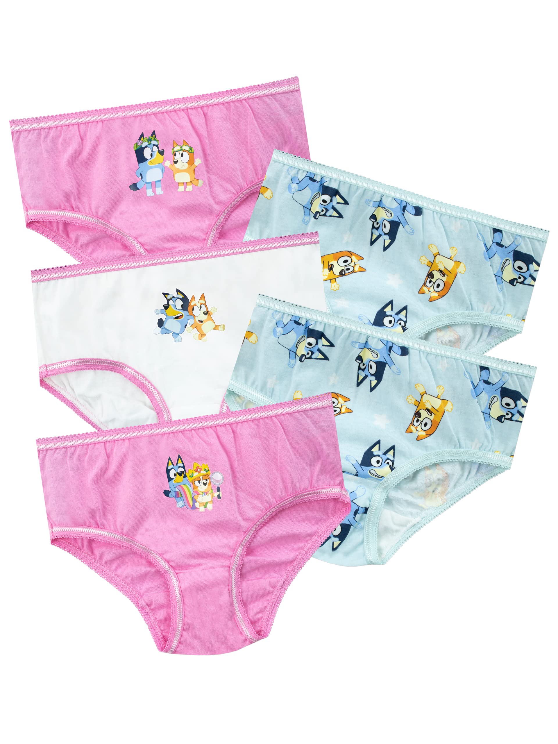 Ropa Interior Bluey Girls, Paquete De 5 Unidades, Multicolor, 2t - Venta Internacional.