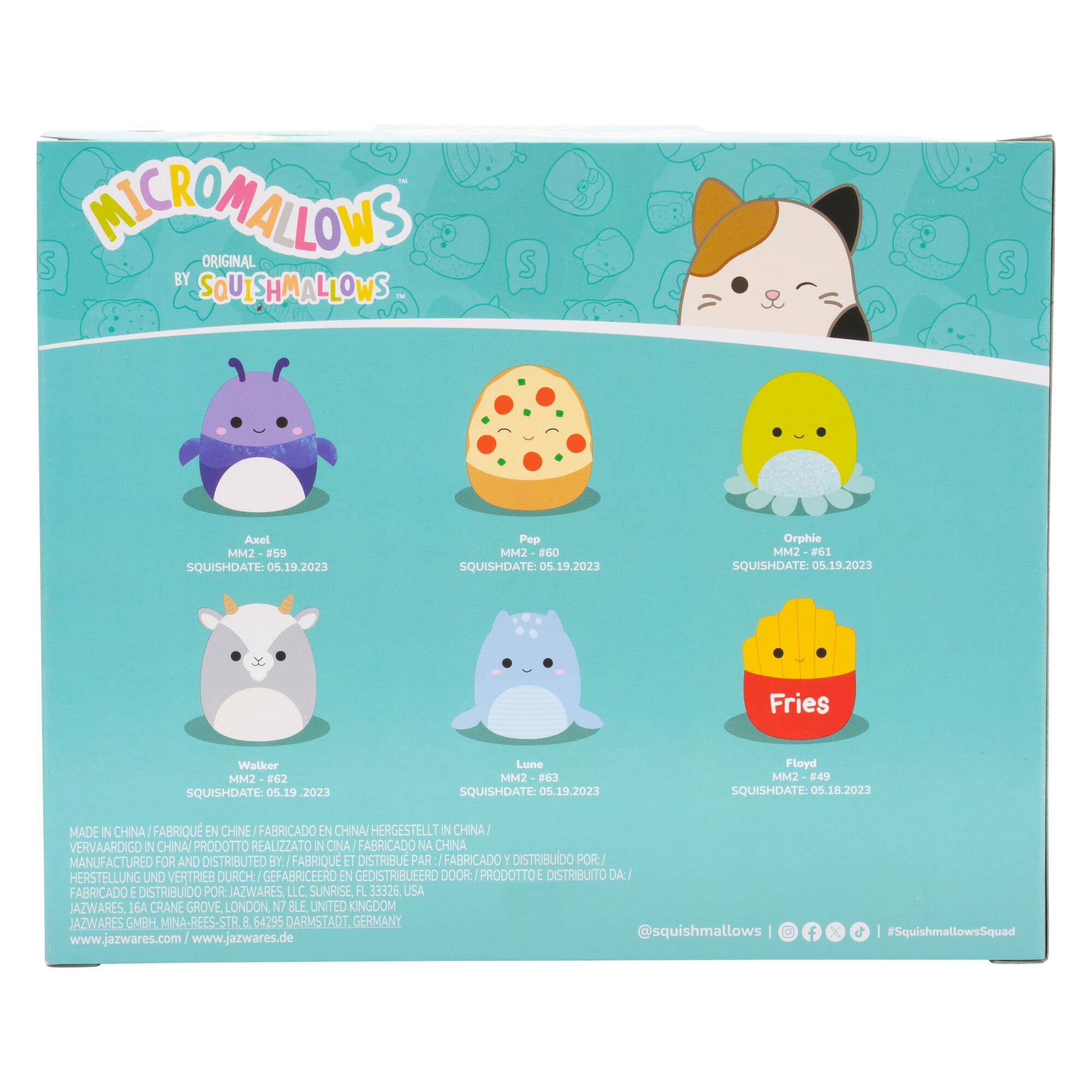 Foto 8 pulgar | Paquete De 6 Micromallows Originales De Toy Squishmallows Con Axel, Lune, Floyd, Orphie, Pep Y Walker - Venta Intern