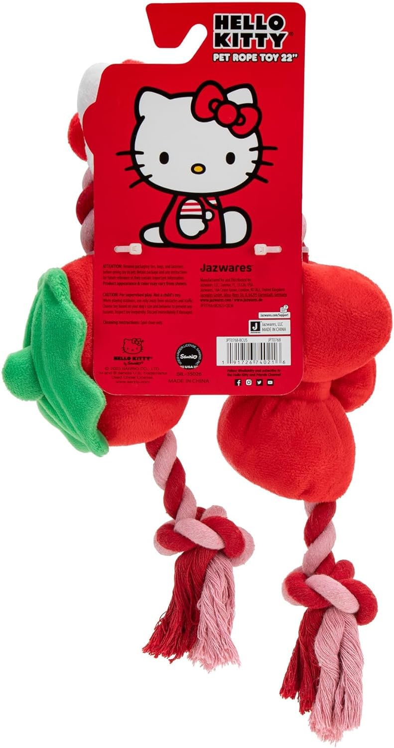 Foto 2 | Lazo En Forma De Cuerda De Peluche Con Forma De Fresa De Hello Kitty And Friends, 22 Cm - Venta Internacional.