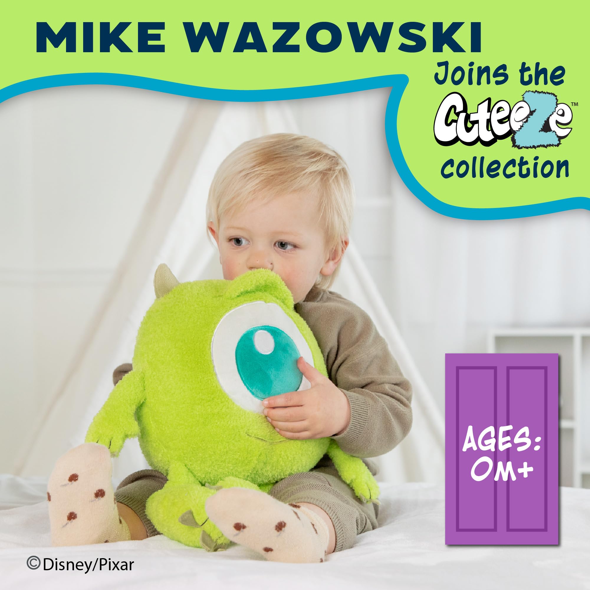 Foto 3 pulgar | Peluche Mike Wazowski Cuteeze De Disney Monsters Inc., 30 Cm - Venta Internacional.