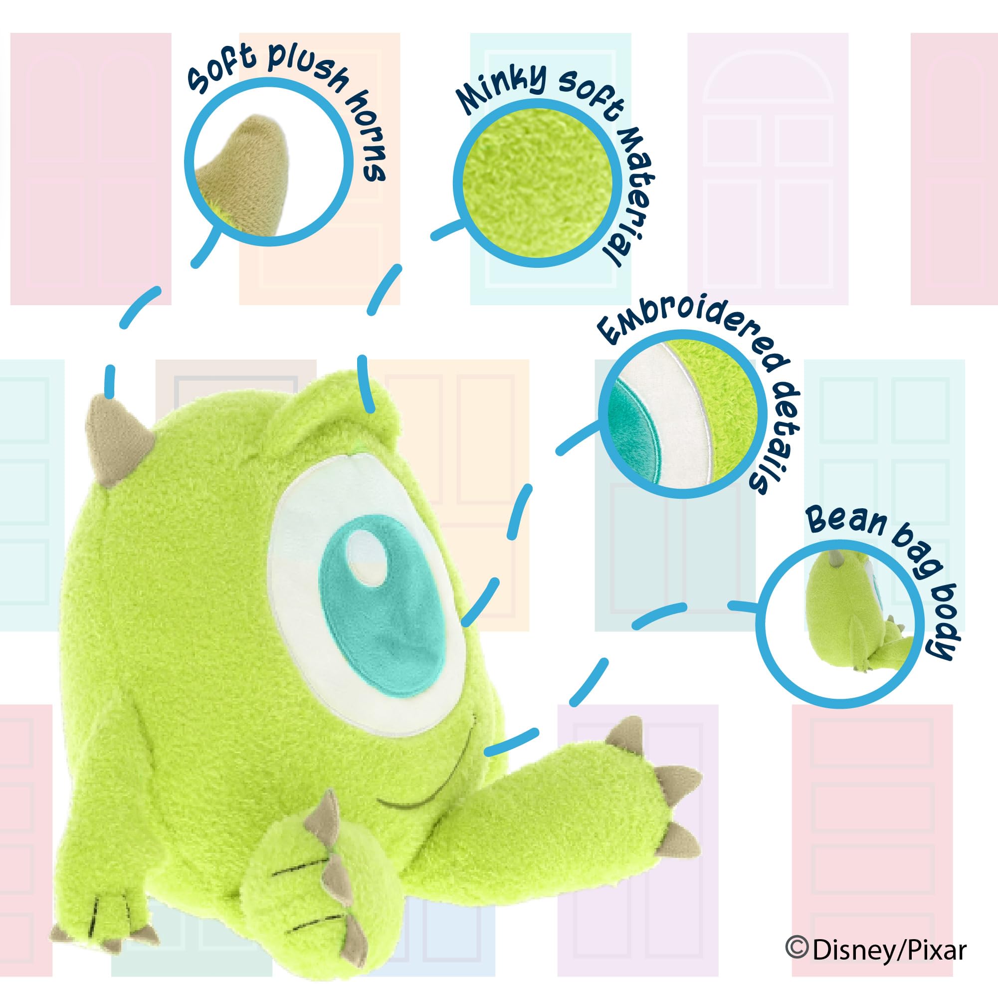 Foto 4 pulgar | Peluche Mike Wazowski Cuteeze De Disney Monsters Inc., 30 Cm - Venta Internacional.