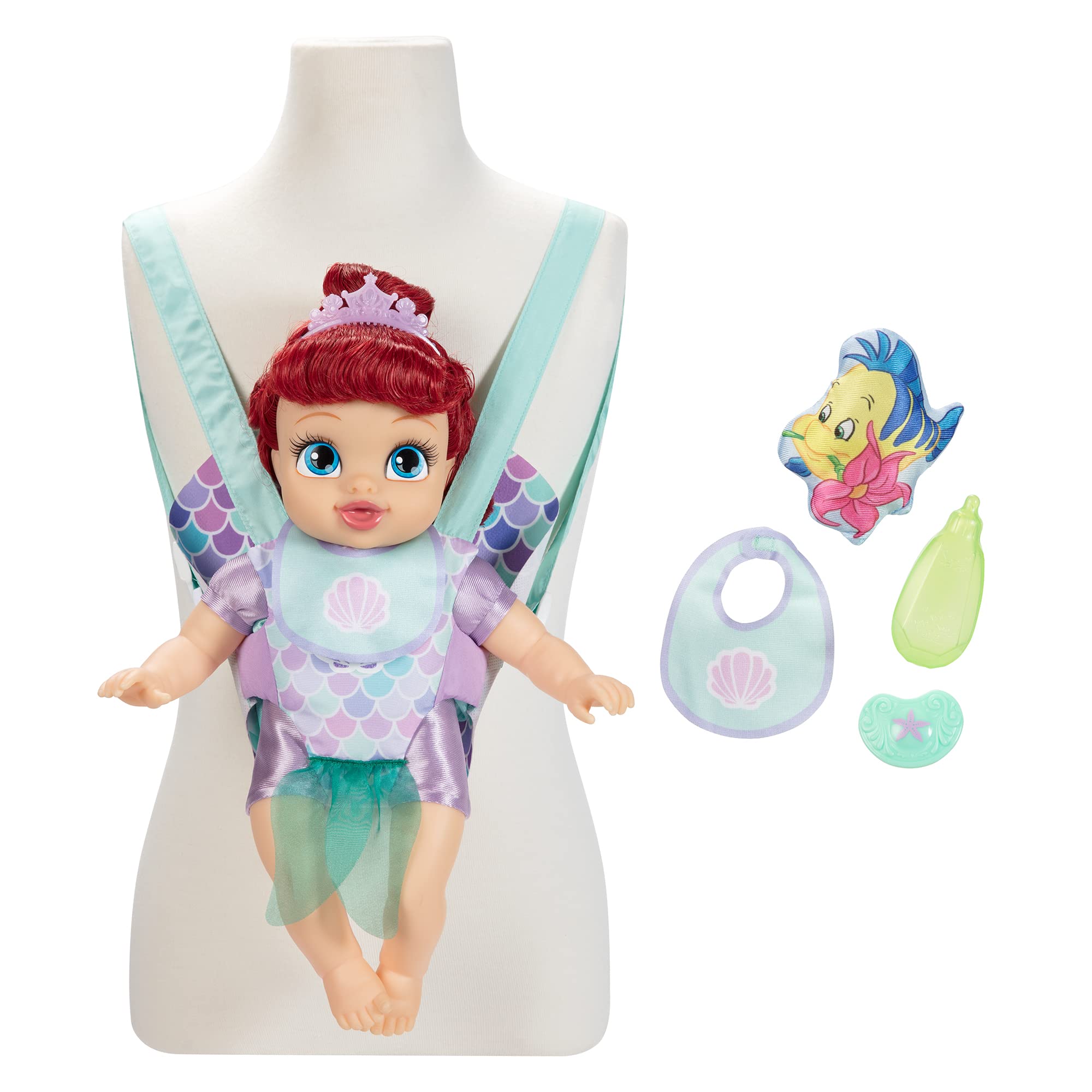 Foto 7 pulgar | Muñeca Disney Princess Ariel Deluxe Con Tiara, Portabebé Y Más - Venta Internacional.