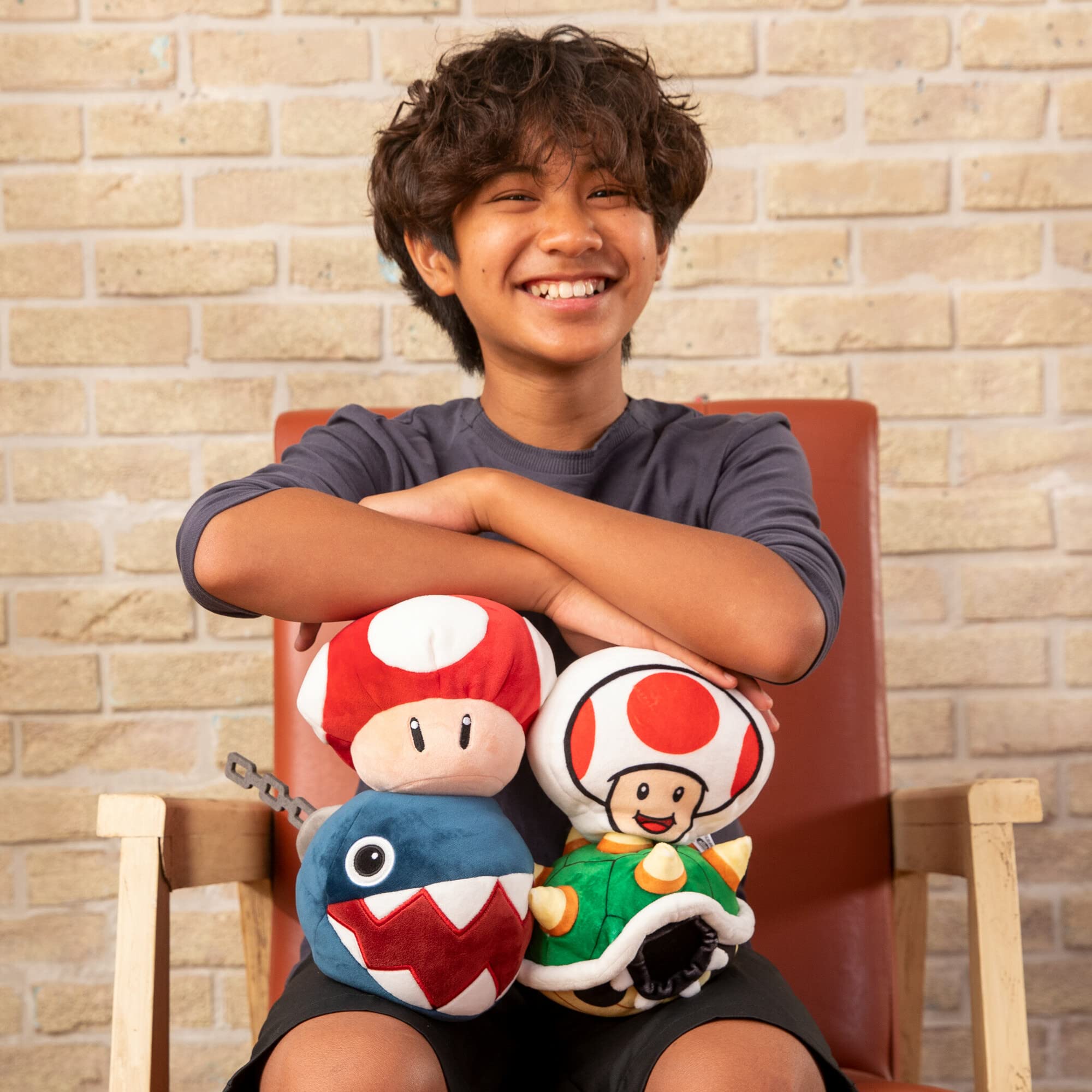 Foto 6 | Mocasines De Peluche Toy Club Mocchi Nintendo Super Mario Chain Chomp - Venta Internacional.
