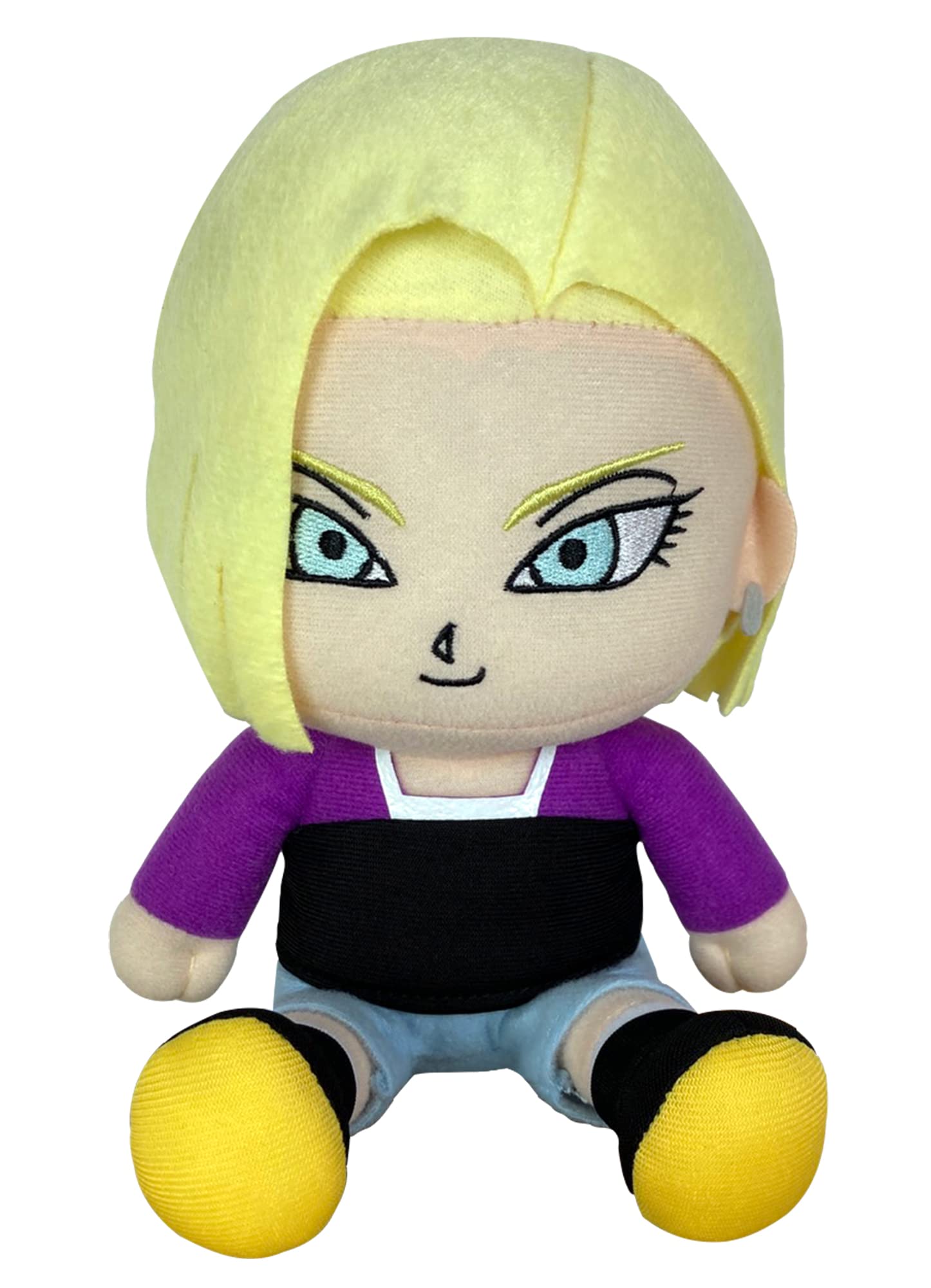 Peluche Great Eastern Entertainment Dragon Ball Super Androld De 18 Años Sentado Y 7 Cm - Venta Internacional.