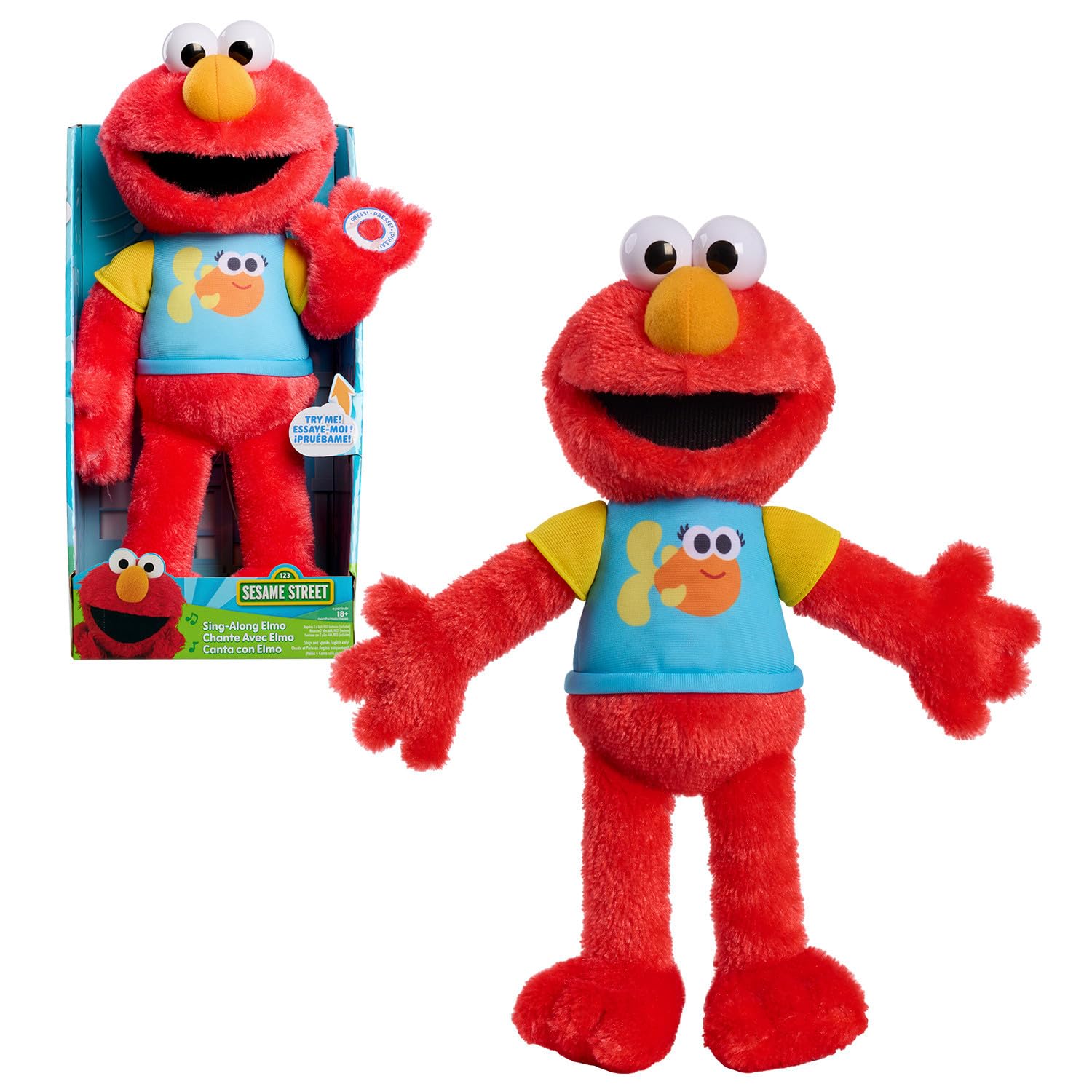 Foto 2 pulgar | Elmo De Peluche Just Play Sesame Street Para Cantar A Lo Largo De 33 Cm - Venta Internacional.