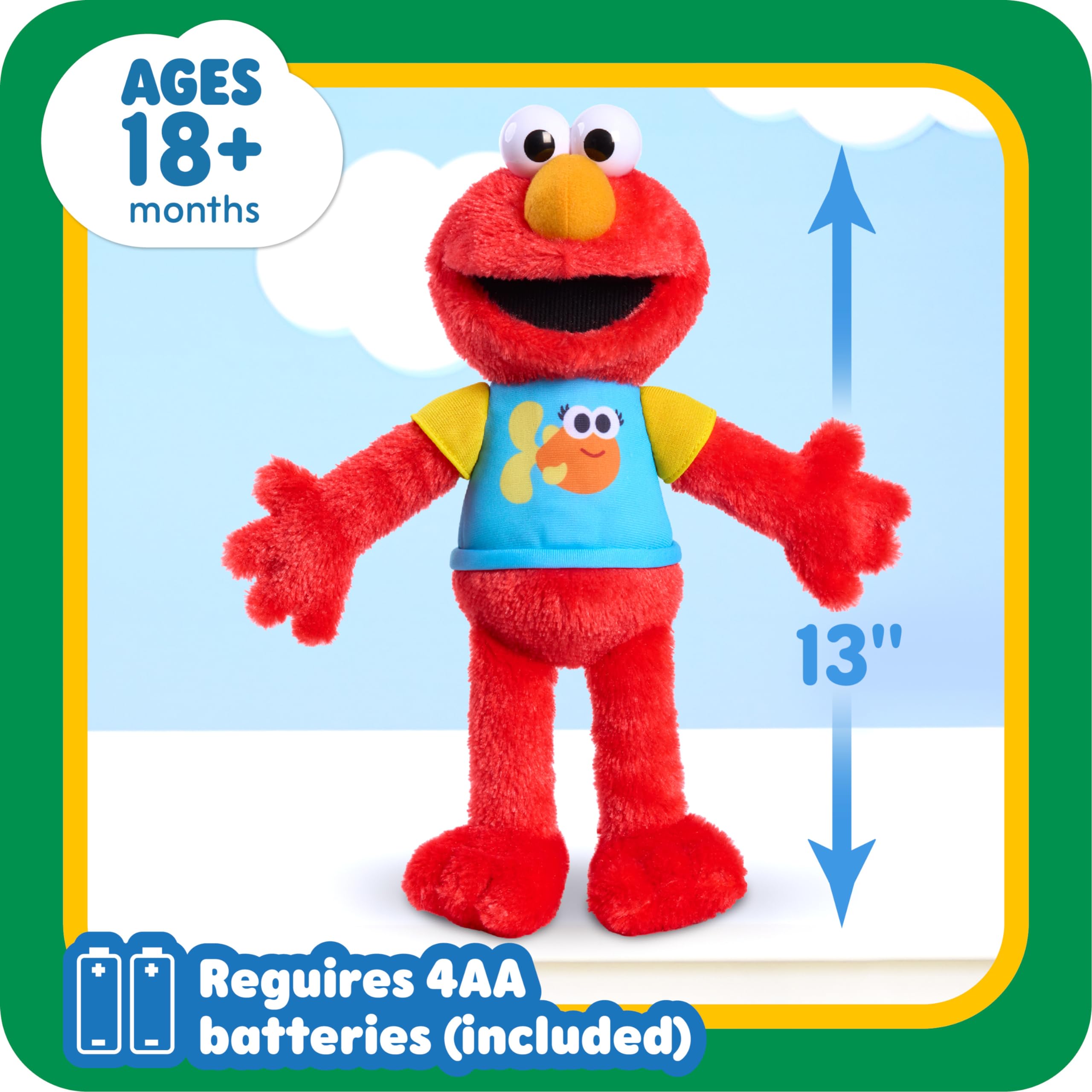 Foto 5 pulgar | Elmo De Peluche Just Play Sesame Street Para Cantar A Lo Largo De 33 Cm - Venta Internacional.