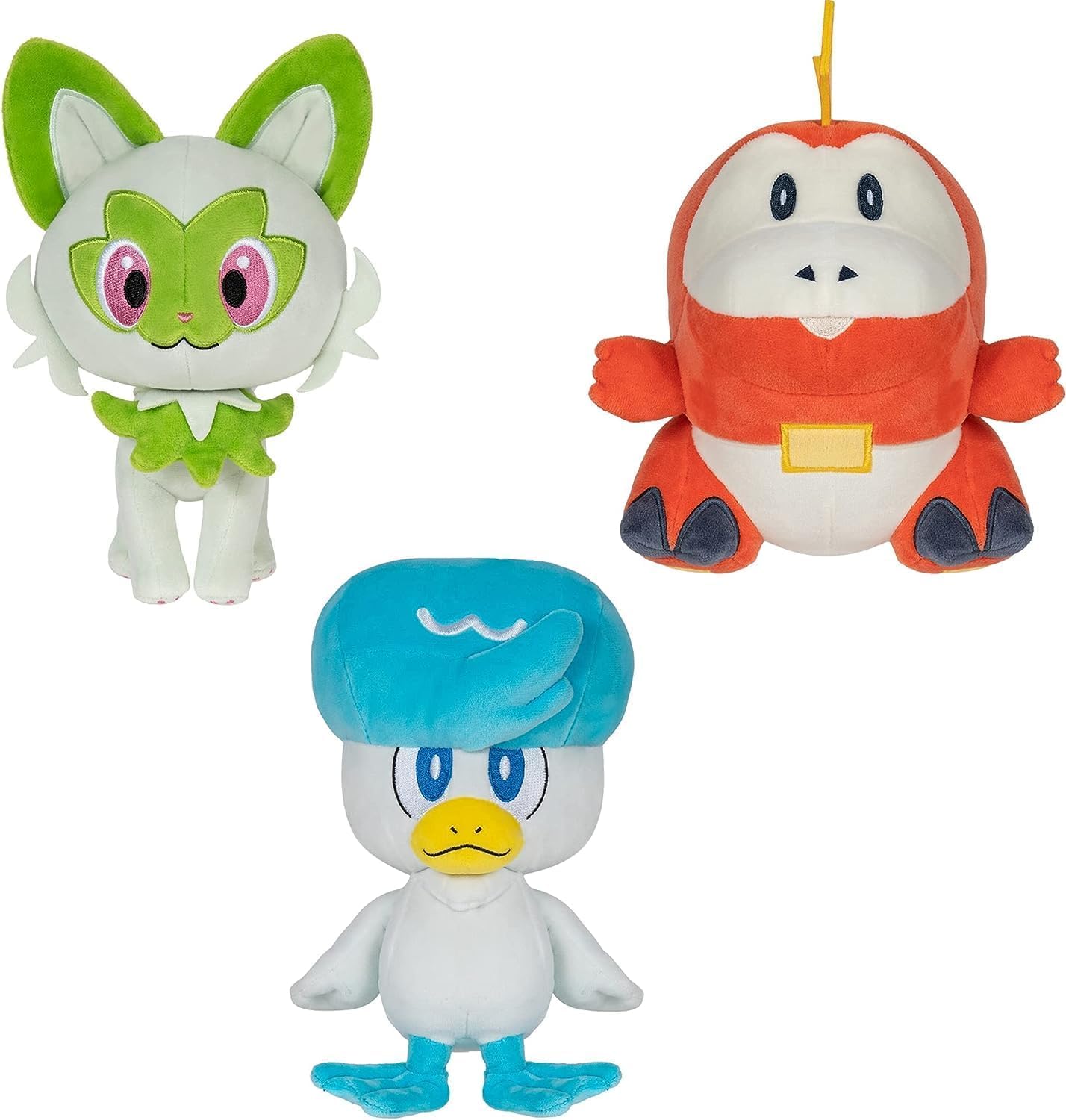 Peluche Pokémon Paldea First Partner, Paquete De 3 Unidades, 20 Cm, Fuecoco, Quaxly Y Sprigatito - Venta Internacional.