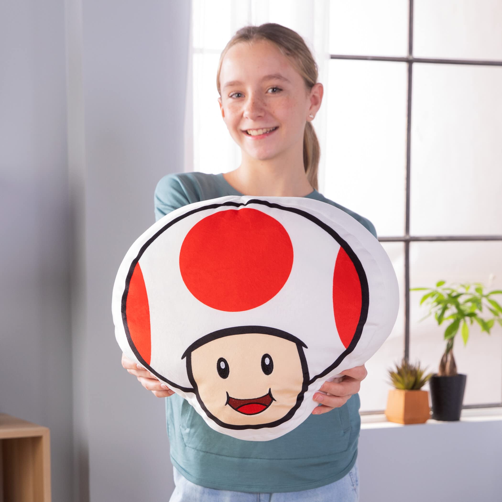 Foto 7 pulgar | Mocasines De Peluche Toy Club Mocchi Nintendo Super Mario Toad 38 Cm - Venta Internacional.