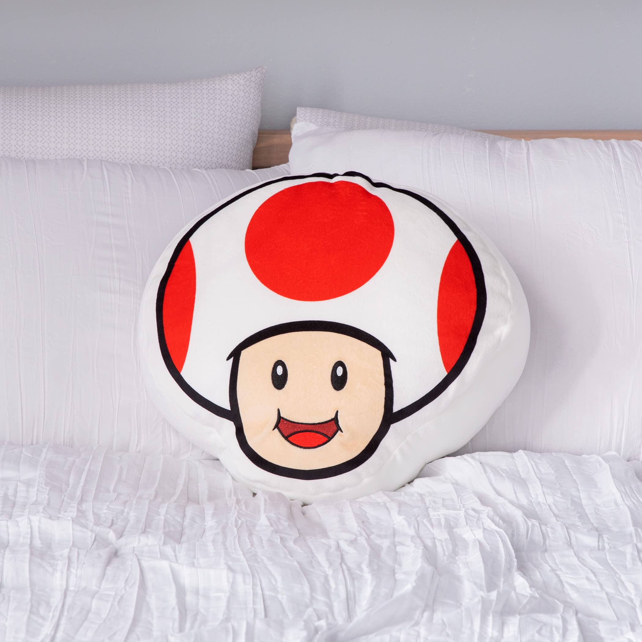 Foto 8 pulgar | Mocasines De Peluche Toy Club Mocchi Nintendo Super Mario Toad 38 Cm - Venta Internacional.