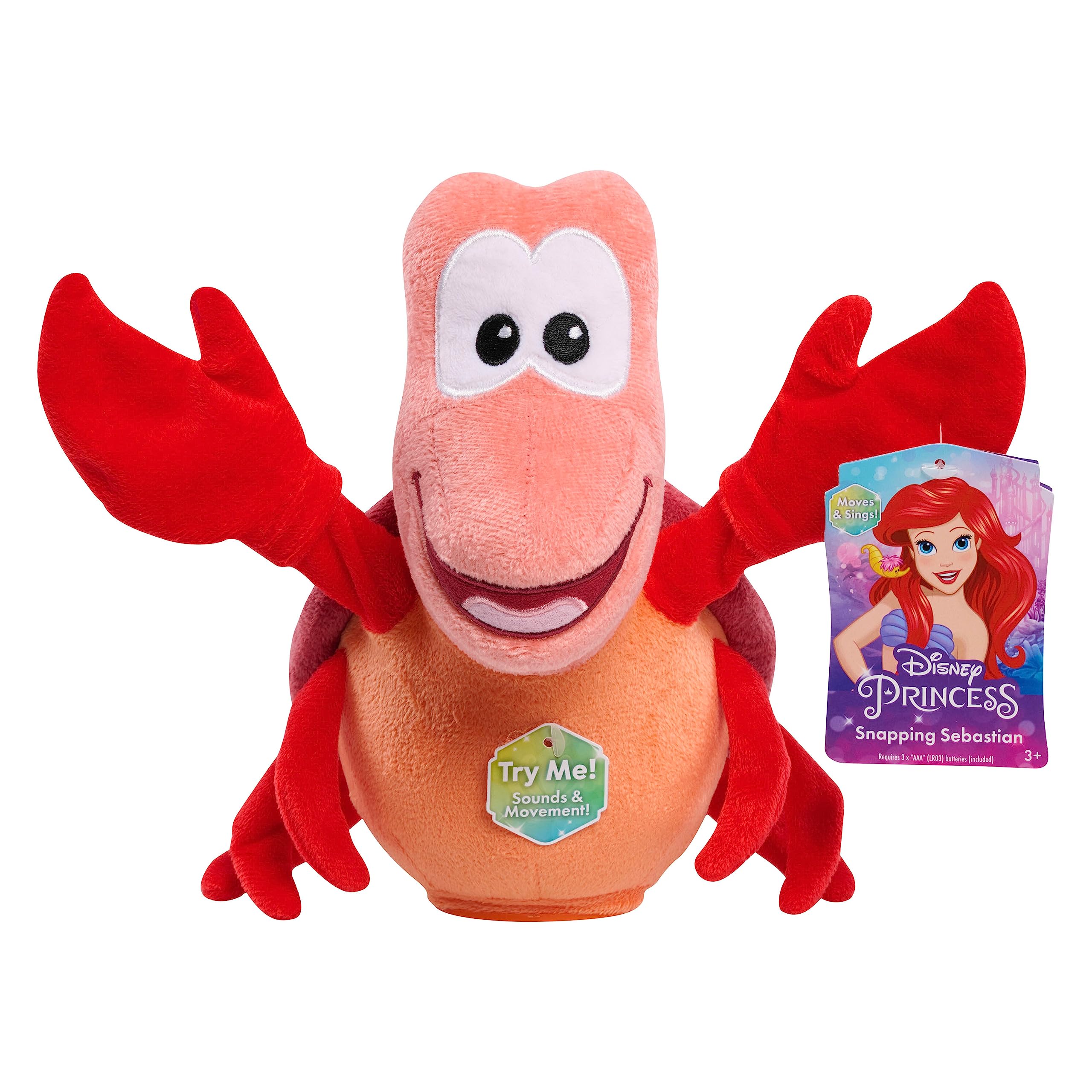 Foto 5 pulgar | Peluche De Peluche De La Princesa De Disney Singing Sebastian - Venta Internacional.