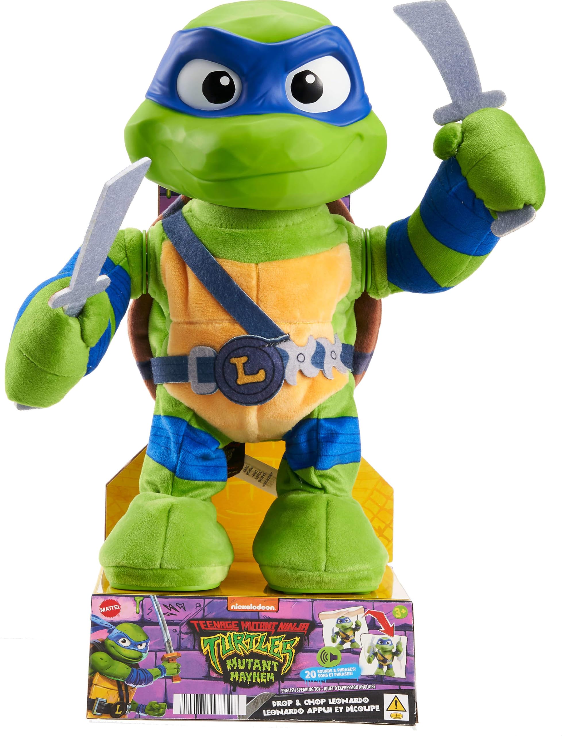 Foto 7 pulgar | Peluche Mattel Teenage Mutant Ninja Turtles Leonardo 28 Cm - Venta Internacional.