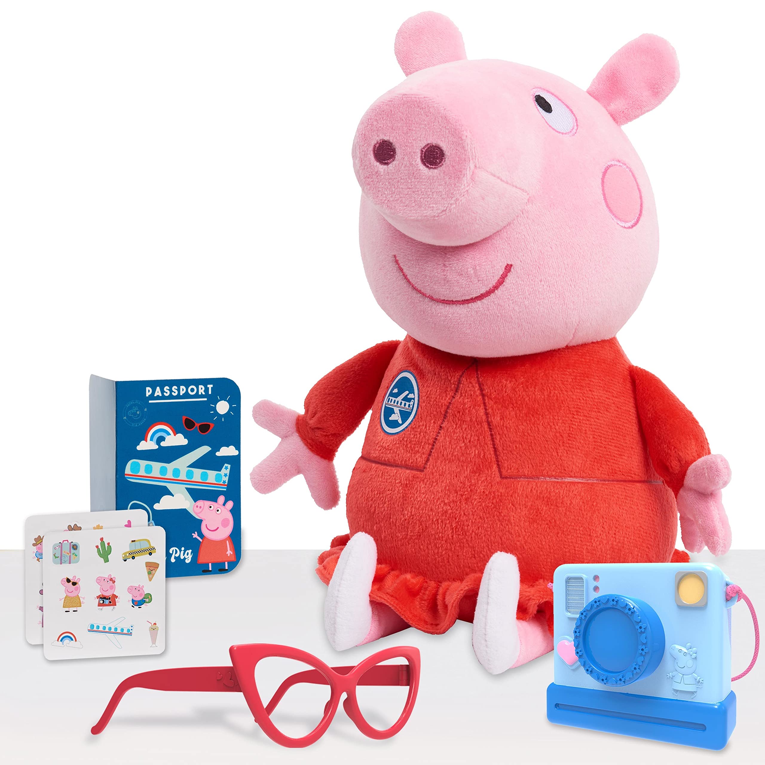 Foto 3 pulgar | Juguete De Peluche Just Play Peppa Pig Tourist Con Cámara Iluminada De 34 Cm - Venta Internacional.