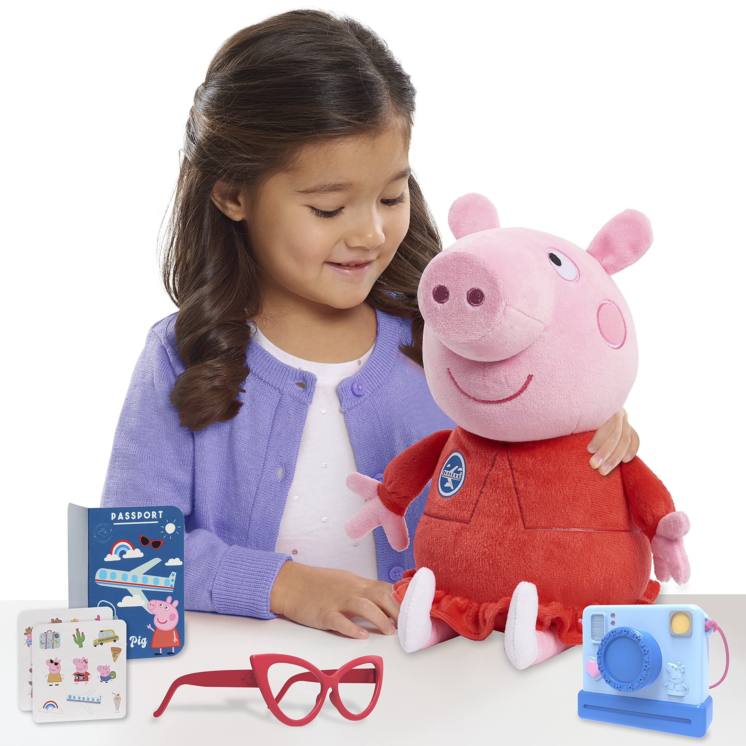 Foto 4 pulgar | Juguete De Peluche Just Play Peppa Pig Tourist Con Cámara Iluminada De 34 Cm - Venta Internacional.