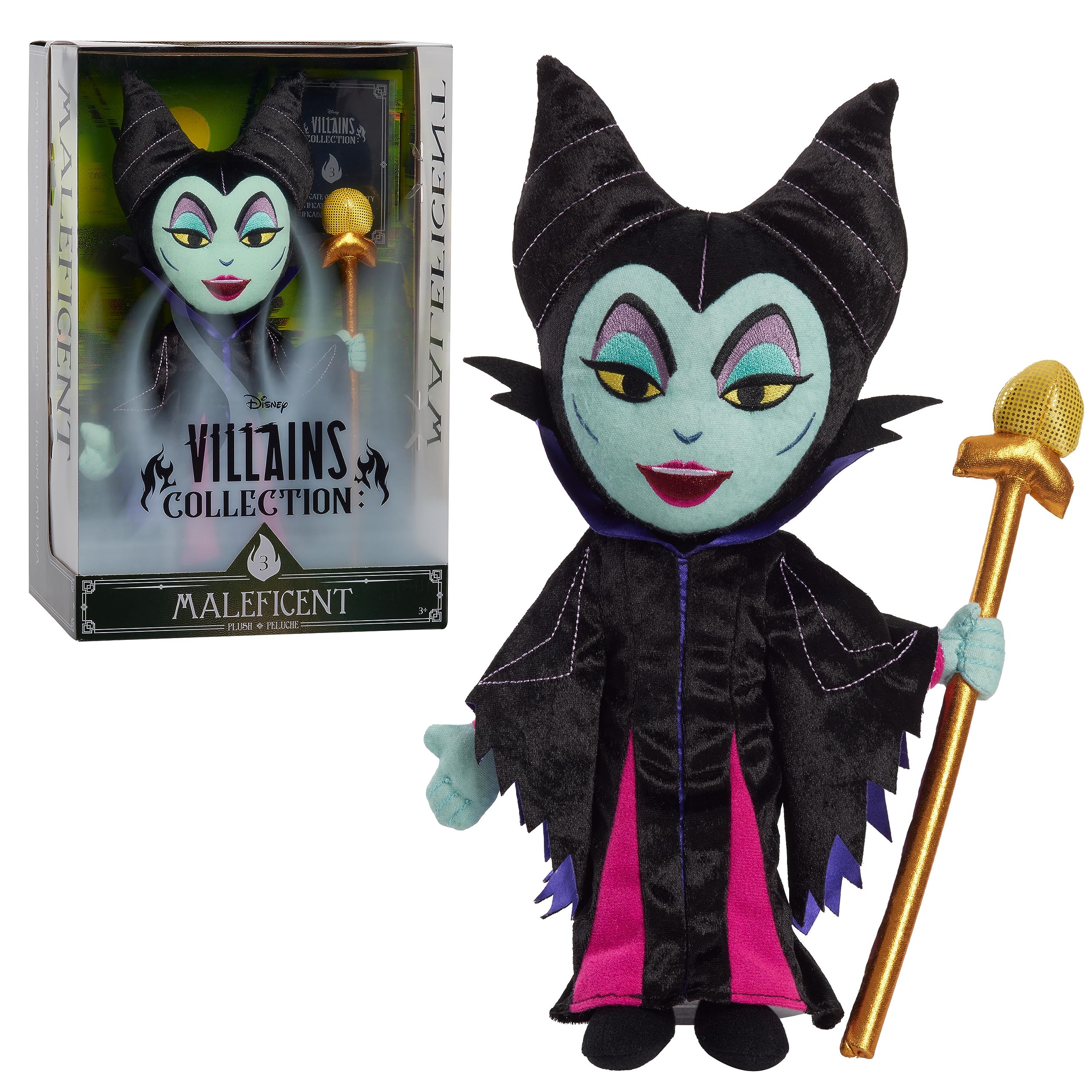Muñeca De Peluche Just Play, Villanos De Disney, Maléfica, 33 Cm - Venta Internacional.