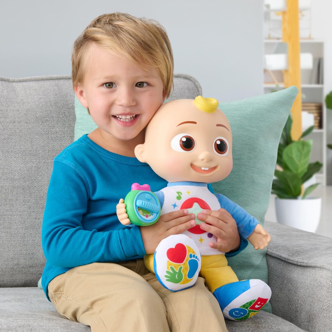 Foto 2 | Muñeco De Peluche Cocomelon Discover 'n Play Jj De 25 Cm Con Luces Y Sonidos - Venta Internacional.