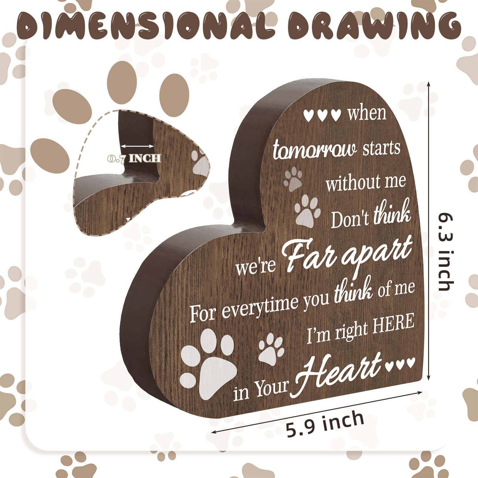 Foto 2 | Letrero De Madera Conmemorativo Para Mascotas, Regalo De Maitys En Recuerdo Del Duelo - Venta Internacional.