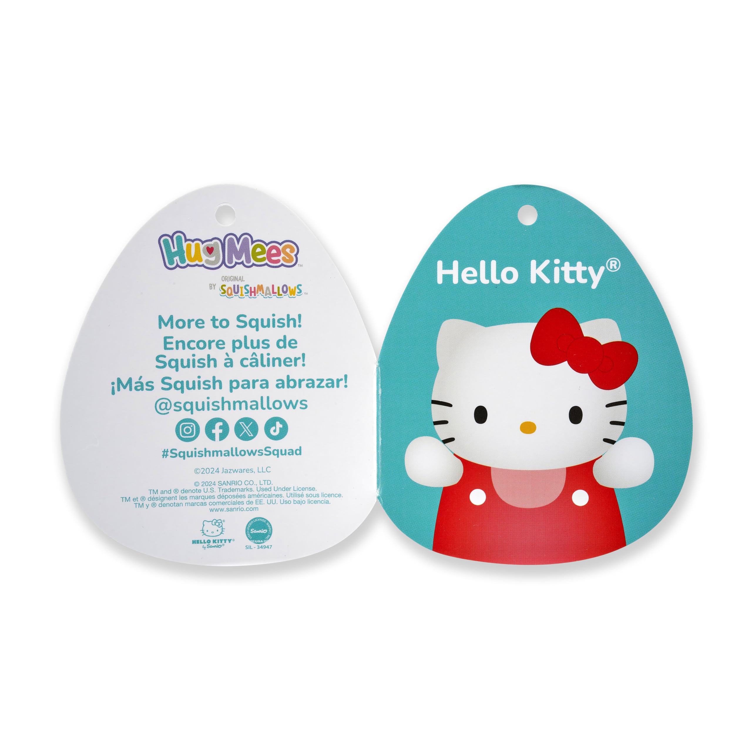 Foto 4 pulgar | Juguete De Peluche Squishmallows Hello Kitty Hugmees 25 Cm Oficial - Venta Internacional.
