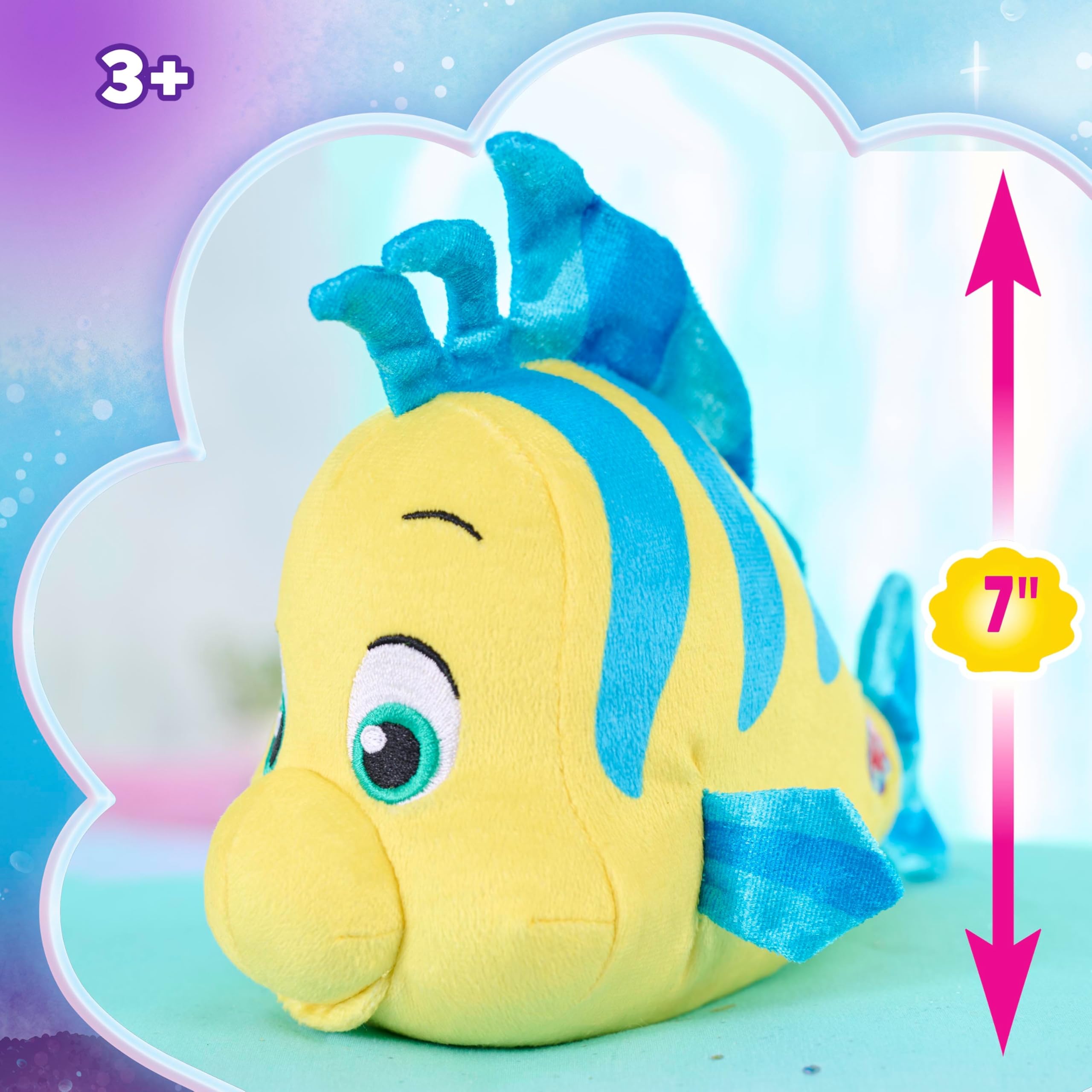 Foto 4 pulgar | Peluche Just Play Disney Junior Ariel Flounder 18 Cm Kids 2 - Venta Internacional.