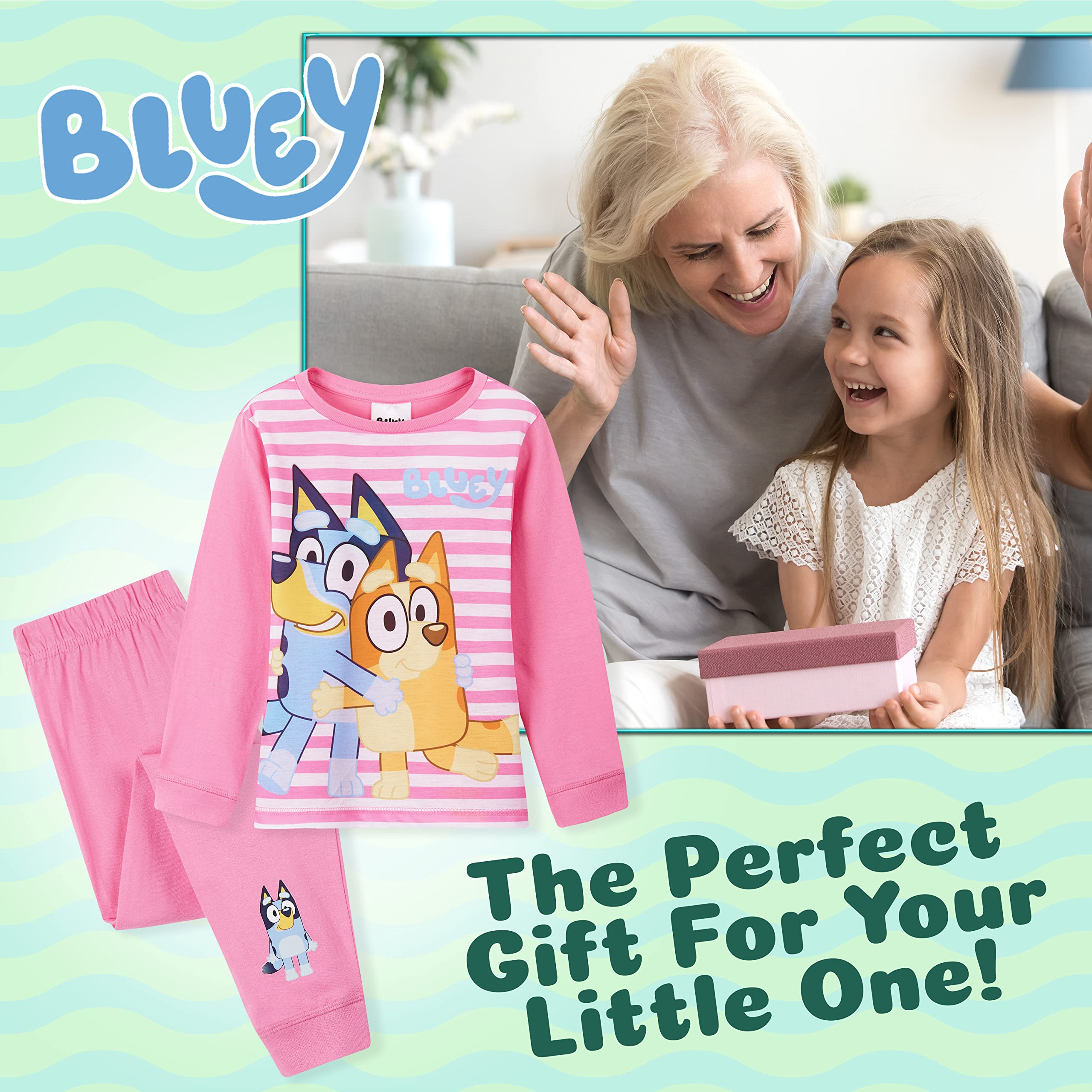 Foto 7 pulgar | Camiseta Rosa De Manga Larga Con Pijama Bluey Para Niñas De 5 A 6 Años - Venta Internacional.