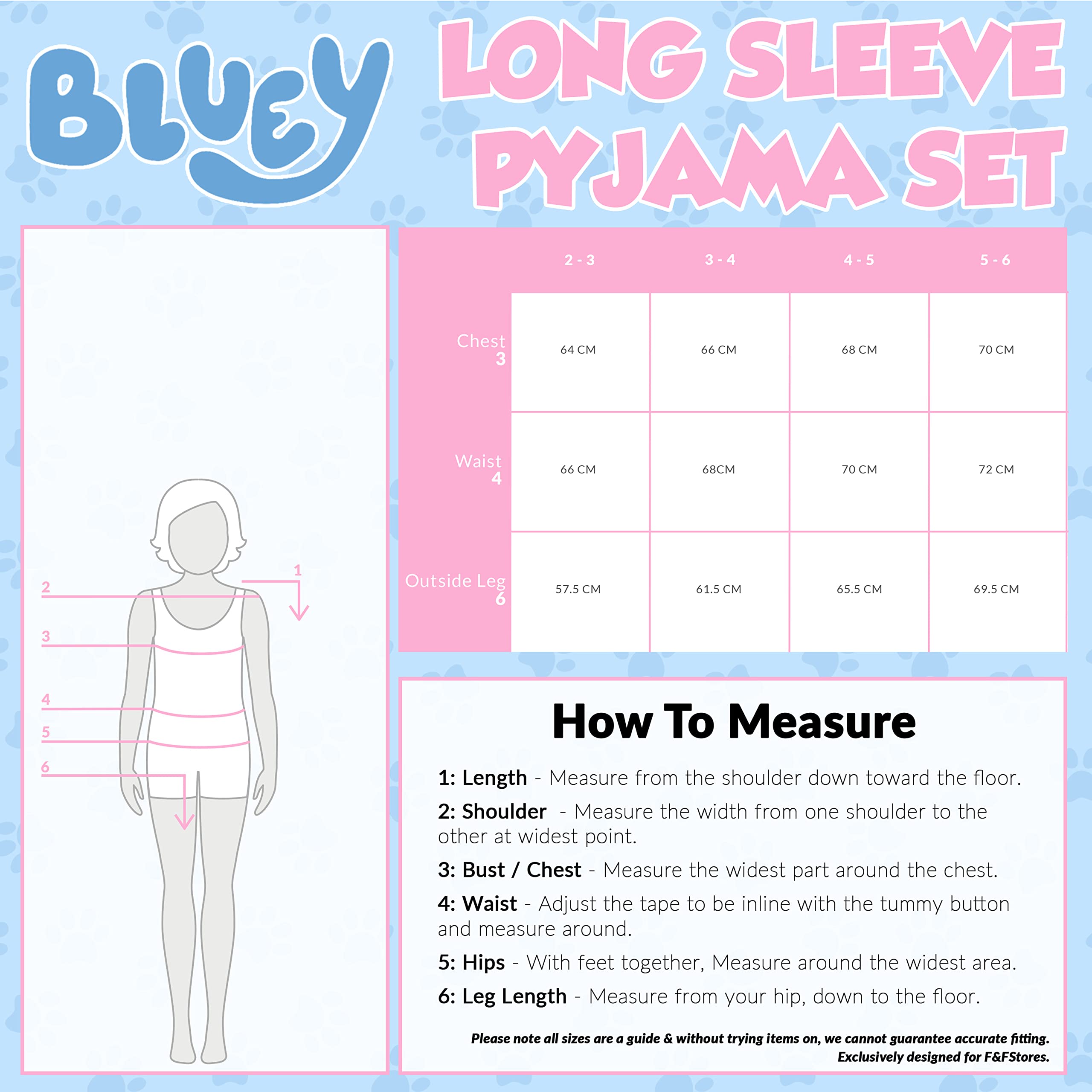 Foto 8 pulgar | Camiseta Rosa De Manga Larga Con Pijama Bluey Para Niñas De 5 A 6 Años - Venta Internacional.