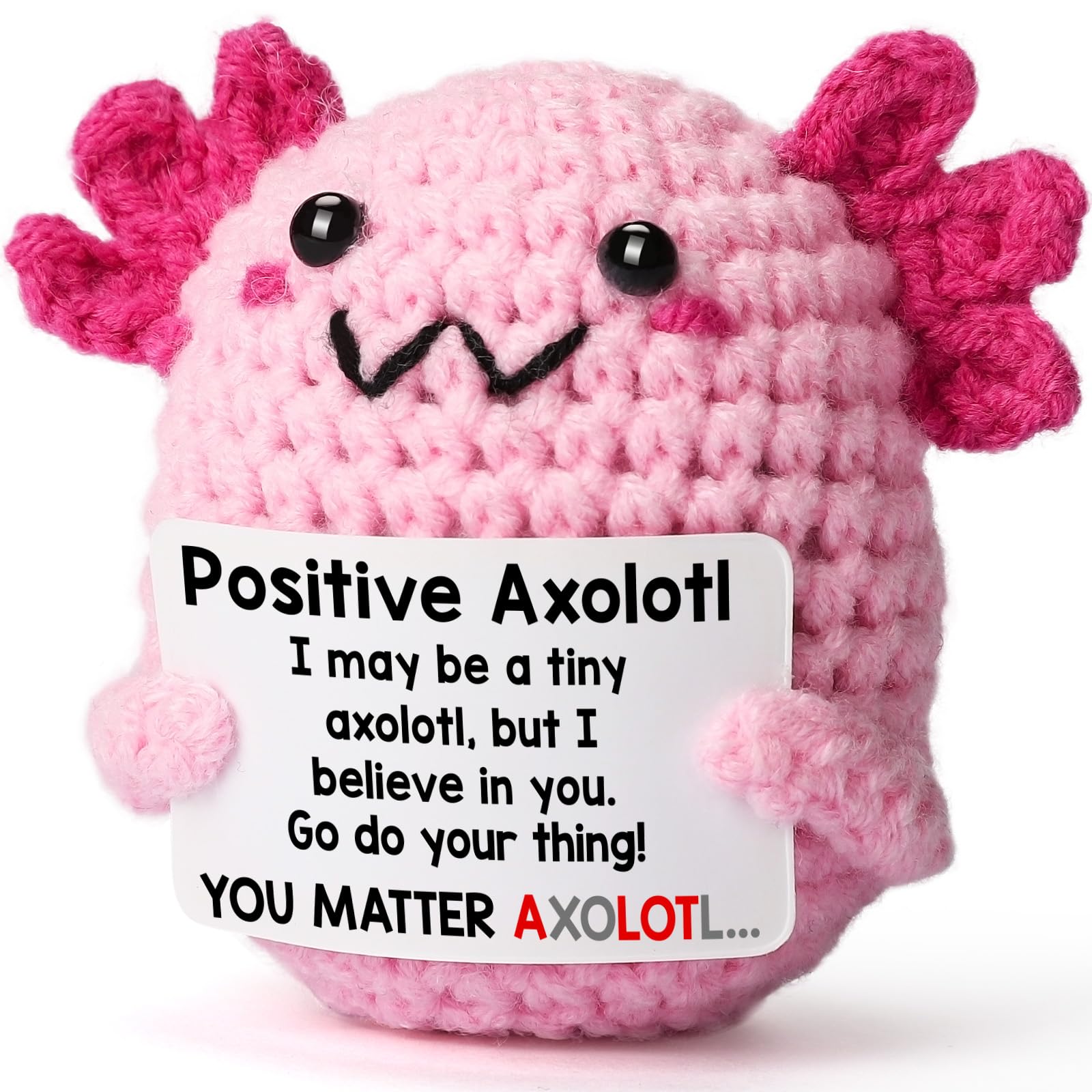 Foto 2 pulgar | Regalo De Apoyo Emocional Hecho A Mano A Ganchillo De Felpa Con Axolotl - Venta Internacional.