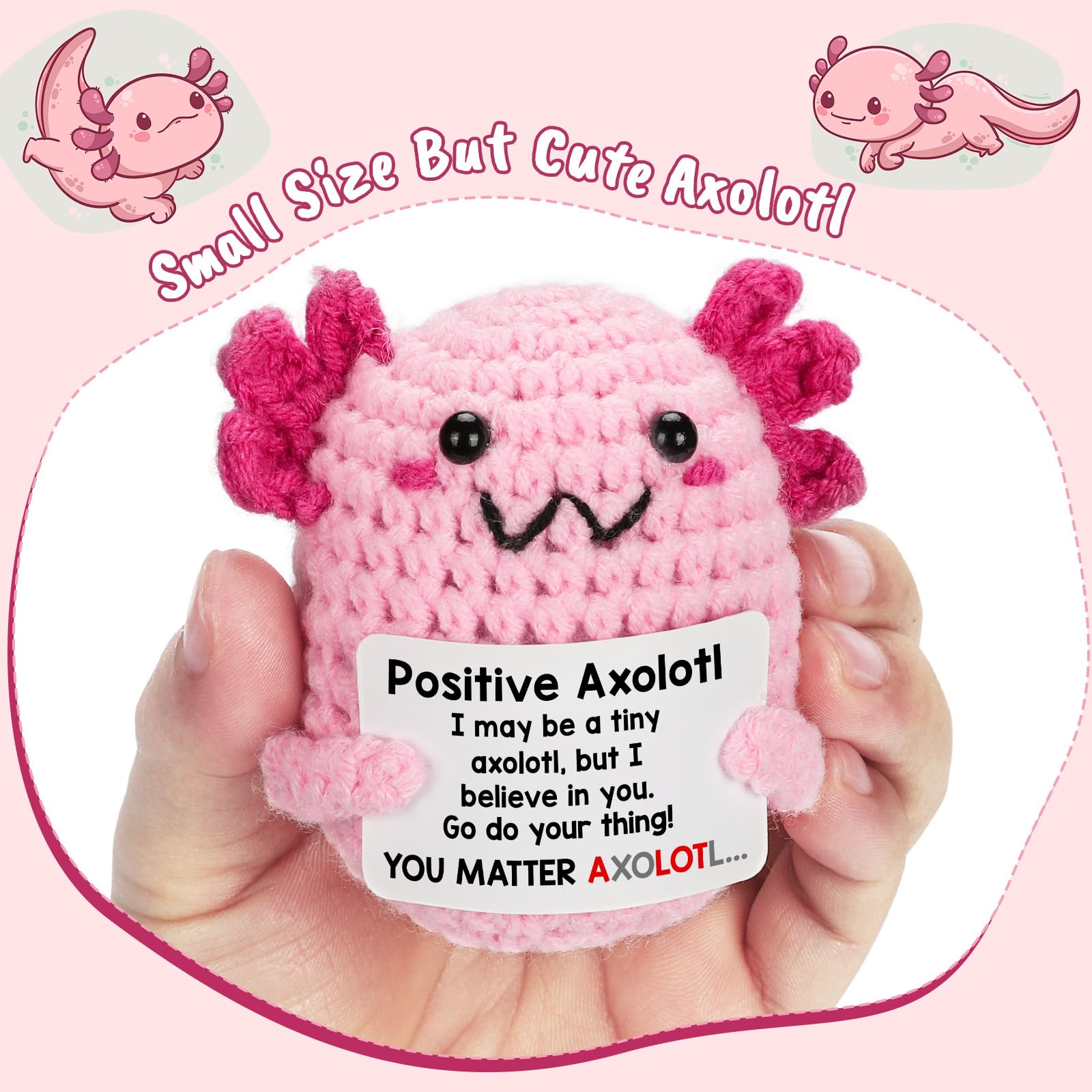 Foto 3 pulgar | Regalo De Apoyo Emocional Hecho A Mano A Ganchillo De Felpa Con Axolotl - Venta Internacional.