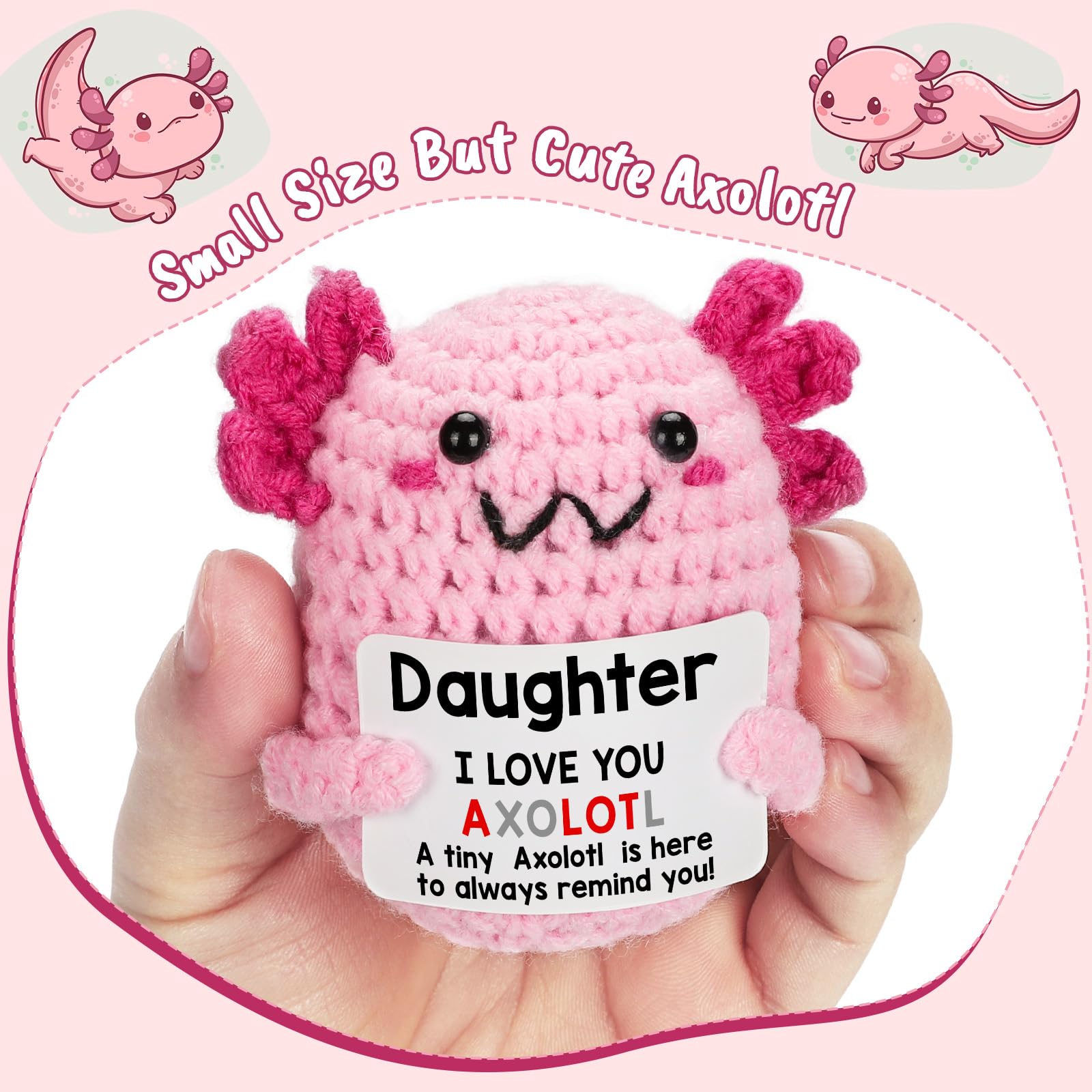 Foto 3 pulgar | Axolotl De Felpa Hecho A Ganchillo Para Hija De Mamá Y Papá, Hecho A Mano - Venta Internacional.