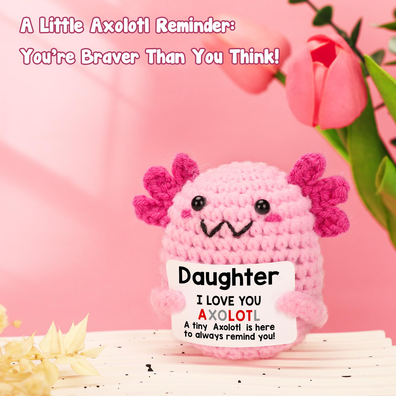 Foto 5 pulgar | Axolotl De Felpa Hecho A Ganchillo Para Hija De Mamá Y Papá, Hecho A Mano - Venta Internacional.