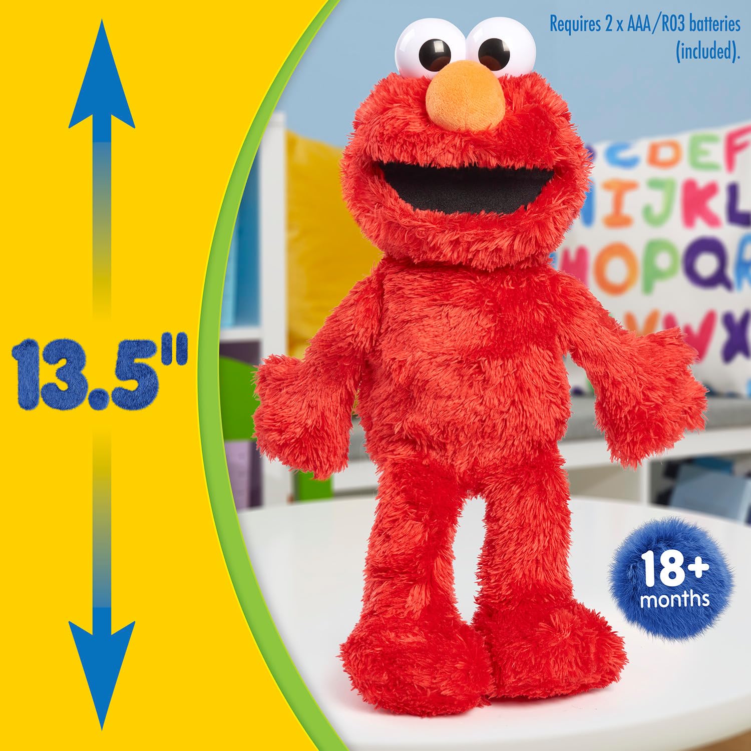 Foto 6 pulgar | Muñeca De Peluche Just Play Sesame Street Tickle Me Elmo 34 Cm Para Niños - Venta Internacional.