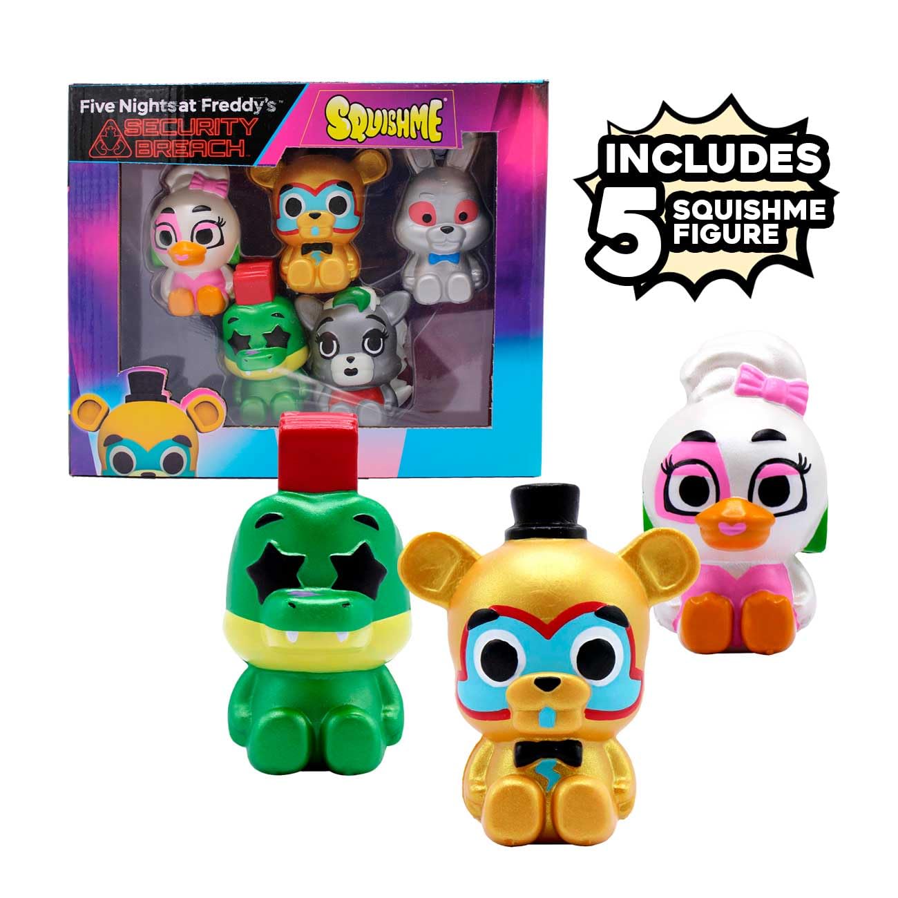 Foto 6 pulgar | Caja De Coleccionista Squishme Serie 1, Paquete De 5 Unidades, Five Nights At Freddy's Security Breach - Venta Inte