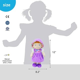 Foto 6 | Muñeca De Peluche June Garden Laura De 30 Cm Con Vestido Morado - Venta Internacional.