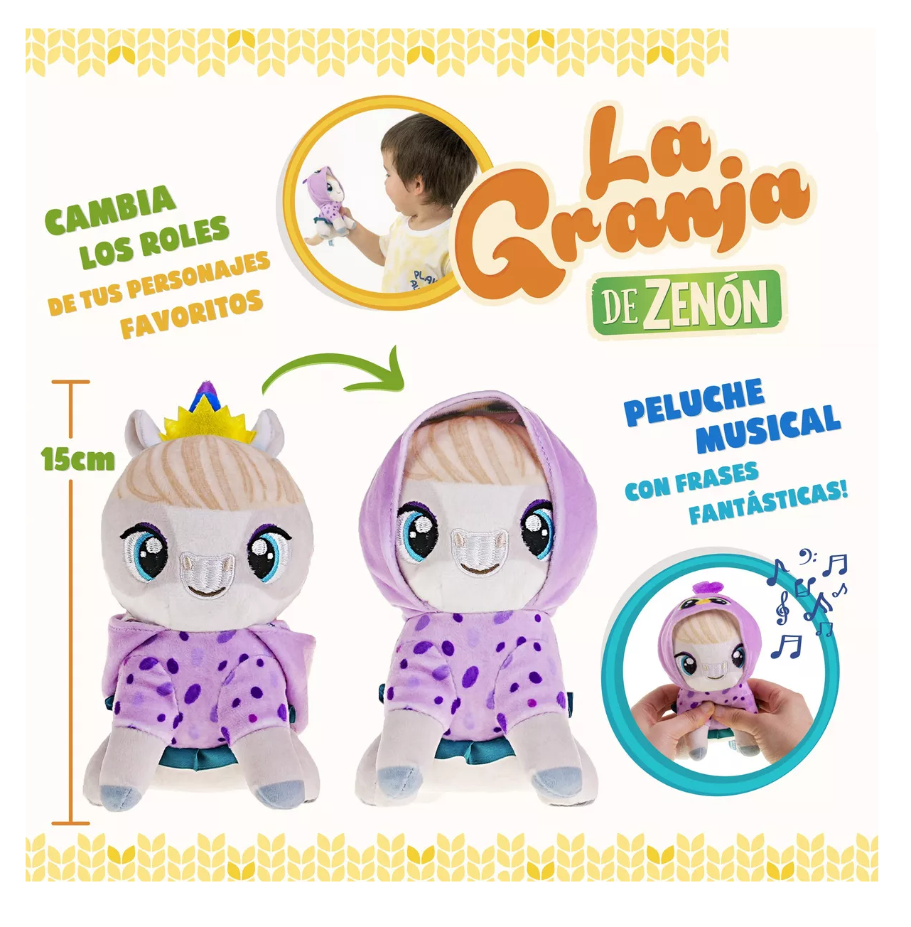 Foto 4 pulgar | Potranca Disfrazada Peluche Musical 15cm La Granja De Zenón Violeta