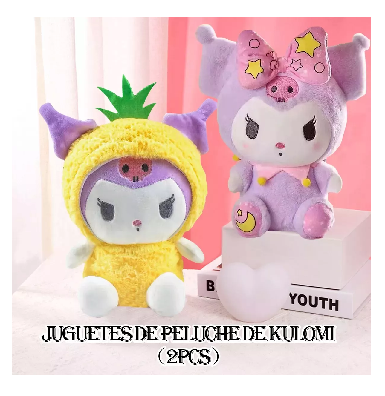 Foto 3 pulgar | Peluche Kuromi  My Melody Adorable Plush 2 Piezas