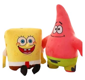 Foto 1 | Peluche Bob Esponja y Patricio 25 Cm Rosa Amarillo