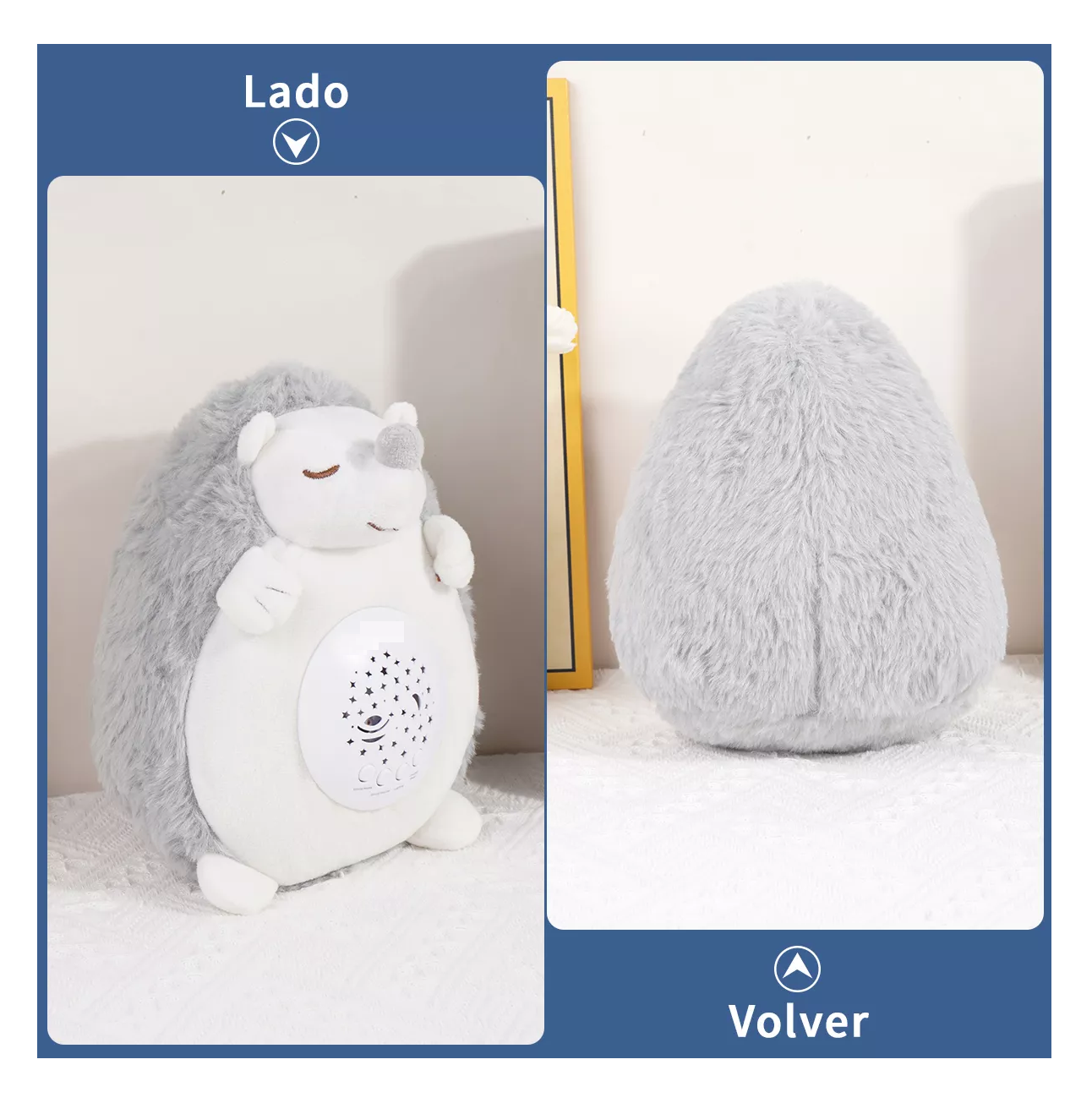 Foto 4 pulgar | Peluche para la Ansiedad Lovely Gris Musical con Proyección para Dormir